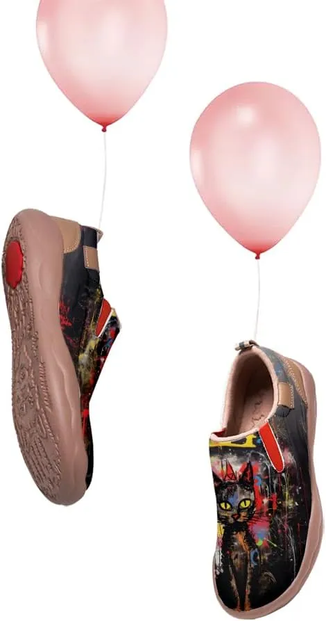 Kids Slip-on Loafers Boys Girls Comfortable Travel Shoes Lightweight Casual Walking Shoes Graffiti Art