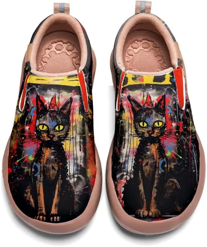 Kids Slip-on Loafers Boys Girls Comfortable Travel Shoes Lightweight Casual Walking Shoes Graffiti Art