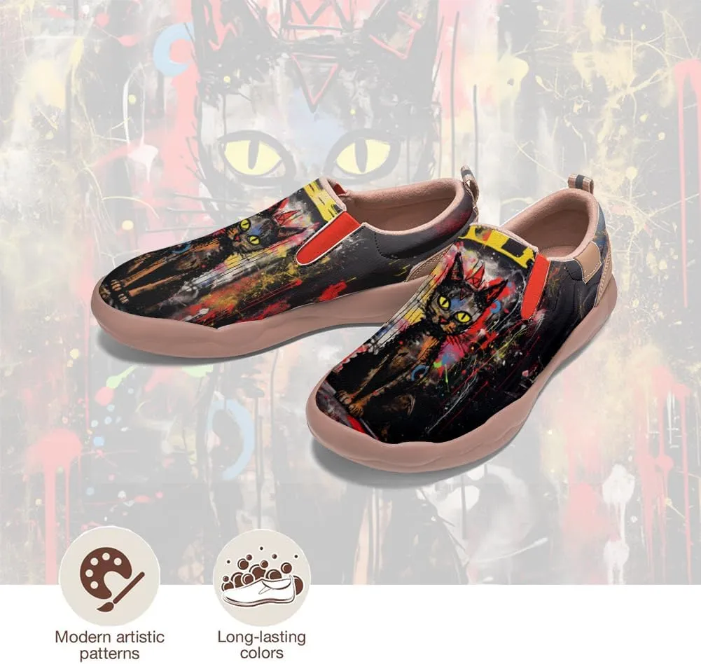 Kids Slip-on Loafers Boys Girls Comfortable Travel Shoes Lightweight Casual Walking Shoes Graffiti Art