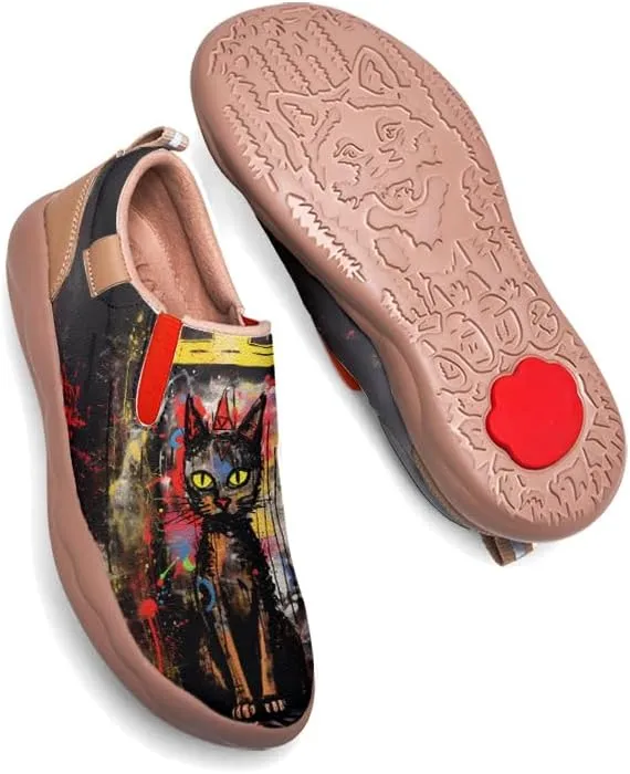 Kids Slip-on Loafers Boys Girls Comfortable Travel Shoes Lightweight Casual Walking Shoes Graffiti Art