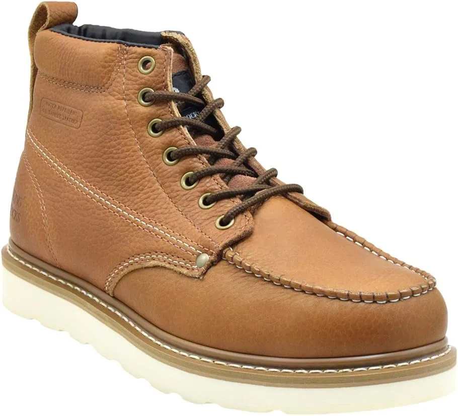 King Rocks Men's Moc Toe Construction Boots Work Shoes