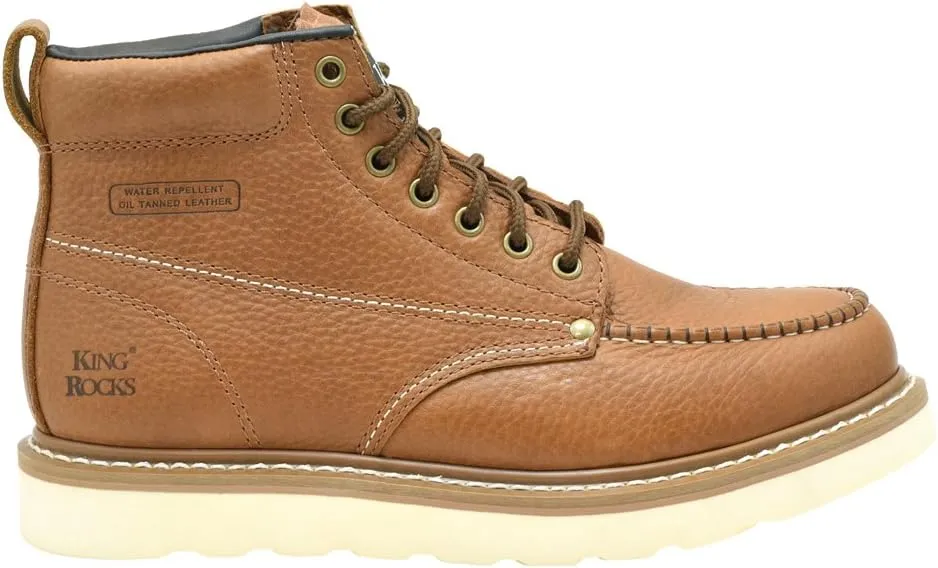 King Rocks Men's Moc Toe Construction Boots Work Shoes