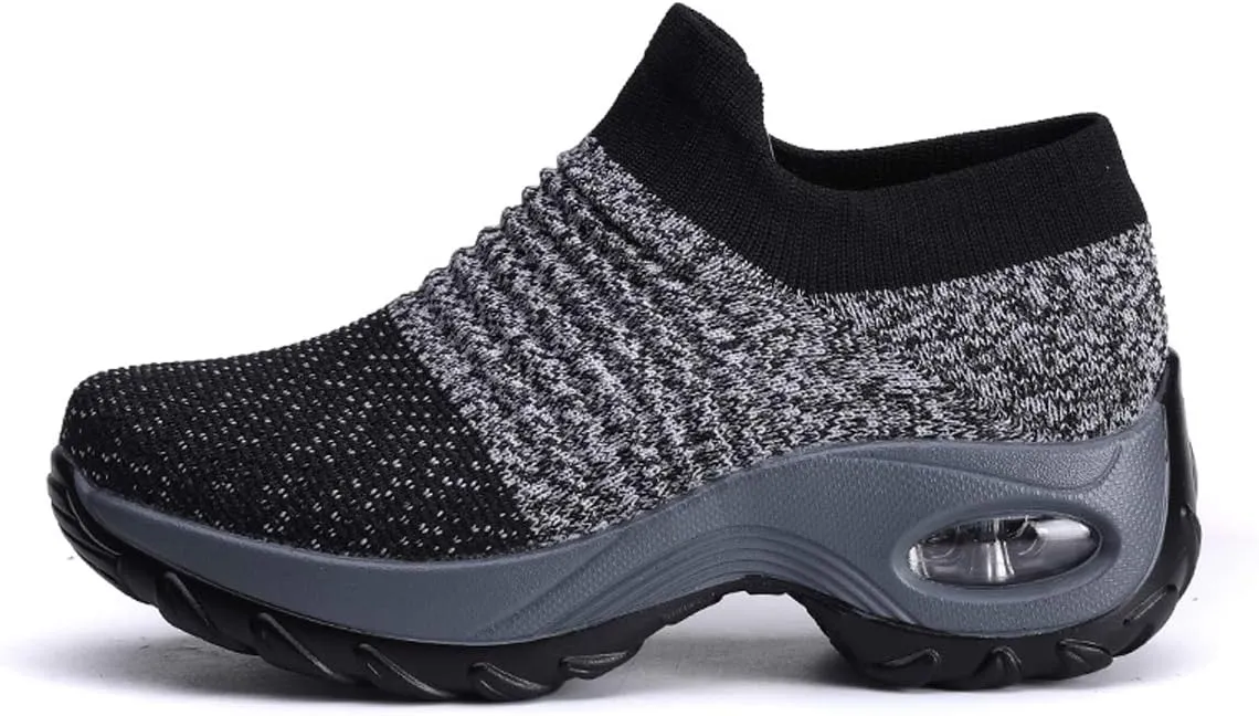 LIBINXIF Women's Walking Shoes Sock Sneakers Mesh Slip On Air Cushion Lady Girls Modern Jazz Dance Easy Shoes Platform Loafers Sneakers