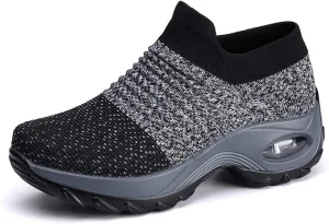 LIBINXIF Women's Walking Shoes Sock Sneakers Mesh Slip On Air Cushion Lady Girls Modern Jazz Dance Easy Shoes Platform Loafers Sneakers