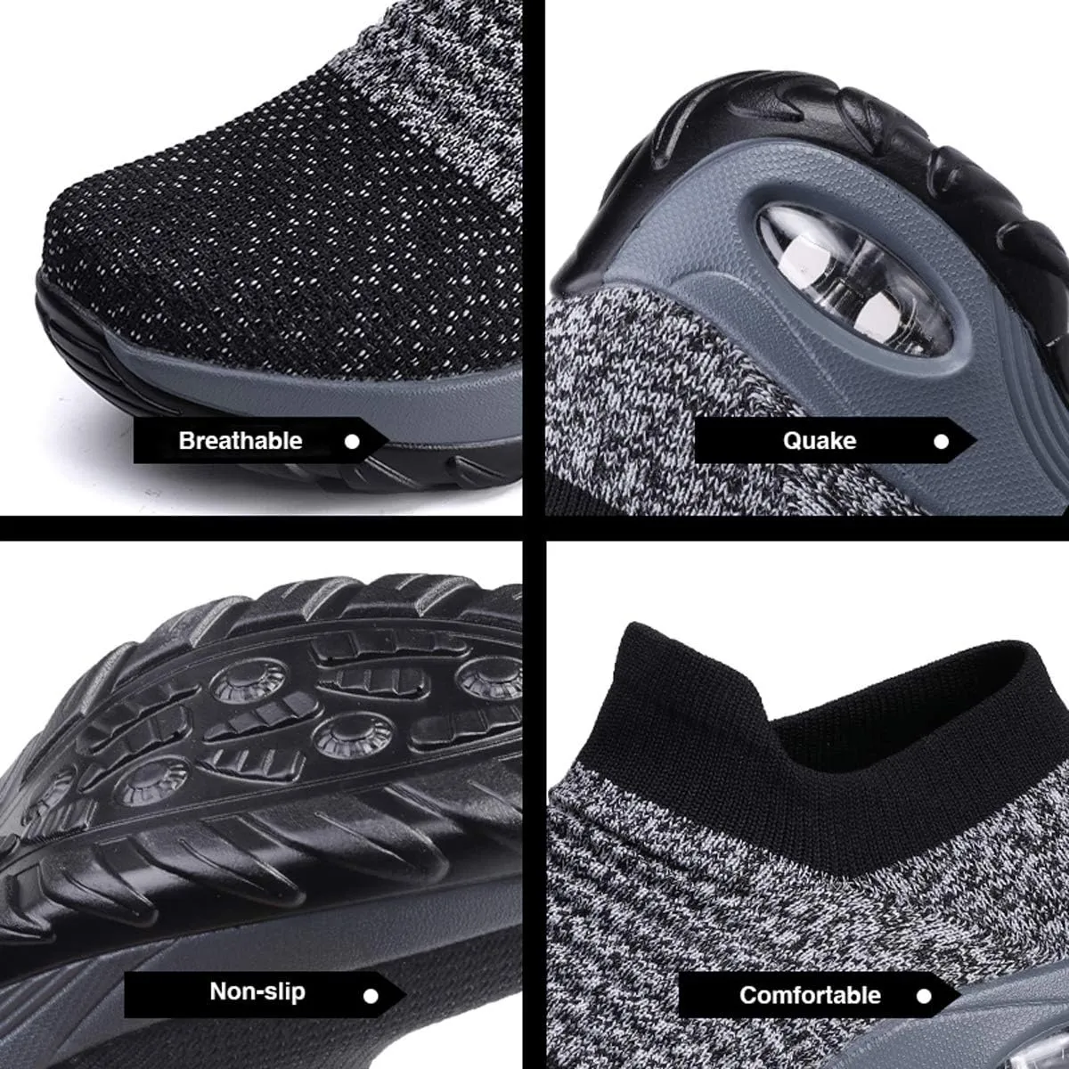 LIBINXIF Women's Walking Shoes Sock Sneakers Mesh Slip On Air Cushion Lady Girls Modern Jazz Dance Easy Shoes Platform Loafers Sneakers