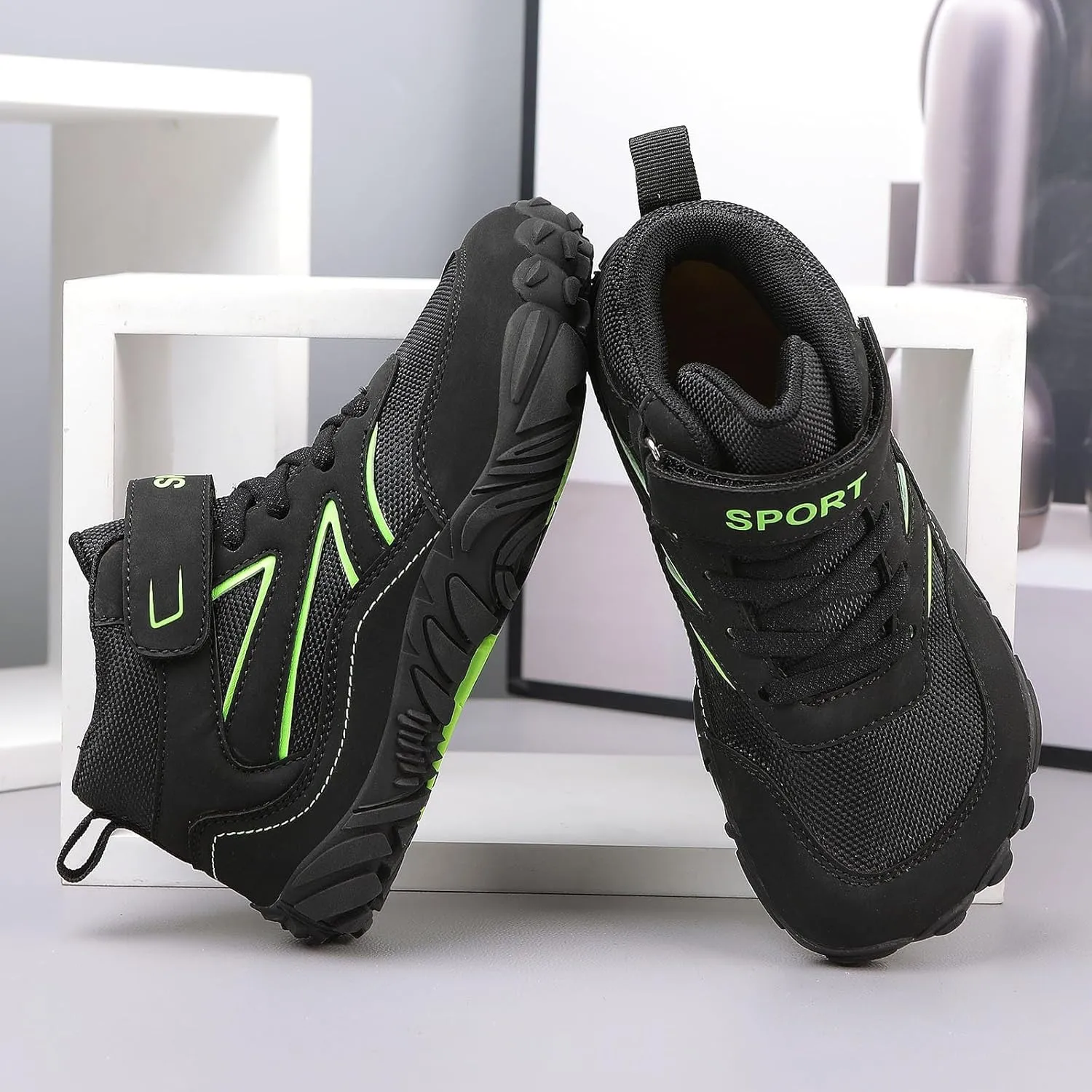 Little/Big Kids Barefoot Shoes Girls Boys High Top Wide Toe Box Zero Drop Minimalist Sneakers Lightweight Breathable Walking Shoes