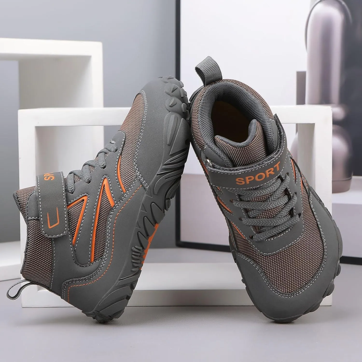 Little/Big Kids Barefoot Shoes Girls Boys High Top Wide Toe Box Zero Drop Minimalist Sneakers Lightweight Breathable Walking Shoes