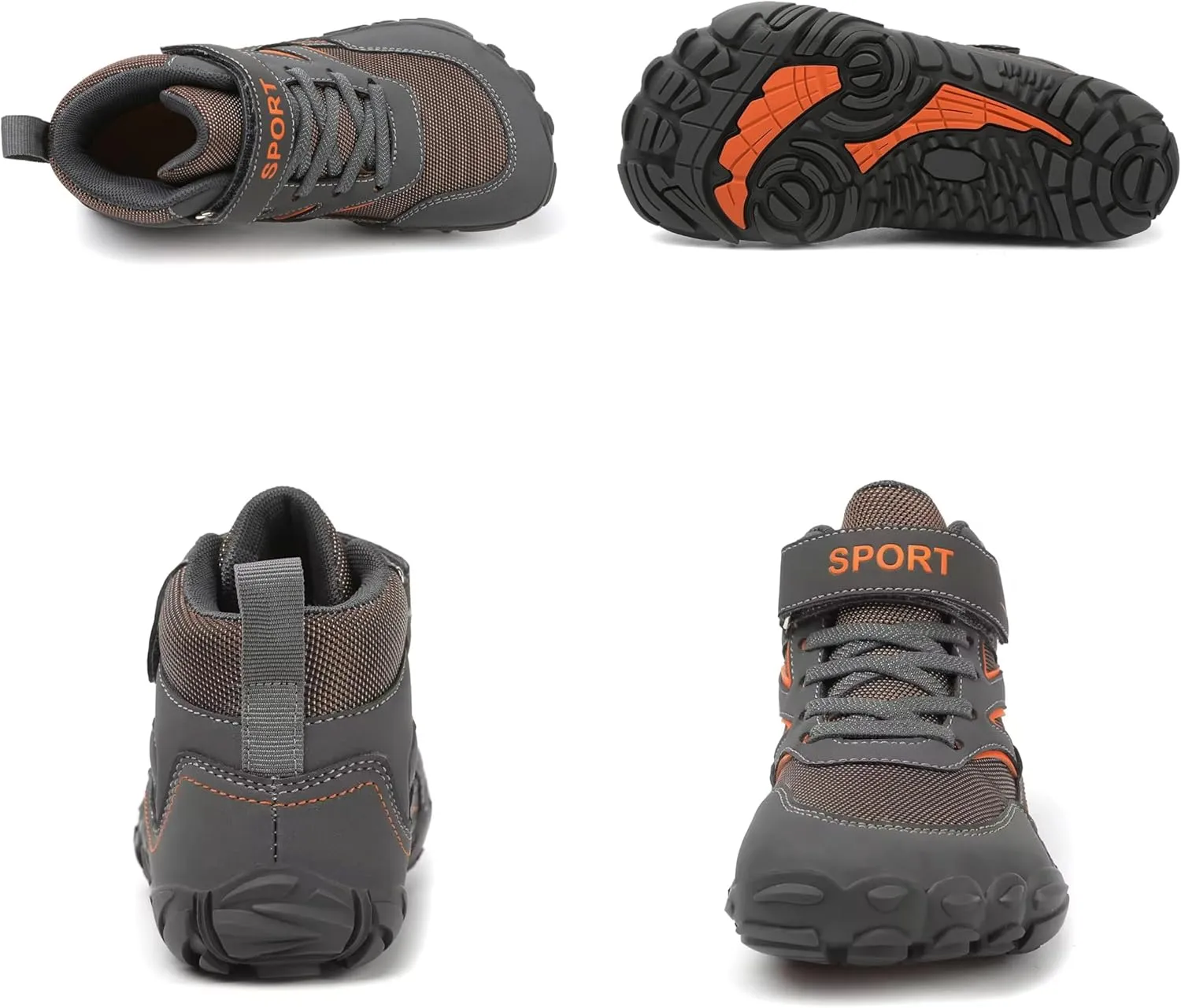 Little/Big Kids Barefoot Shoes Girls Boys High Top Wide Toe Box Zero Drop Minimalist Sneakers Lightweight Breathable Walking Shoes