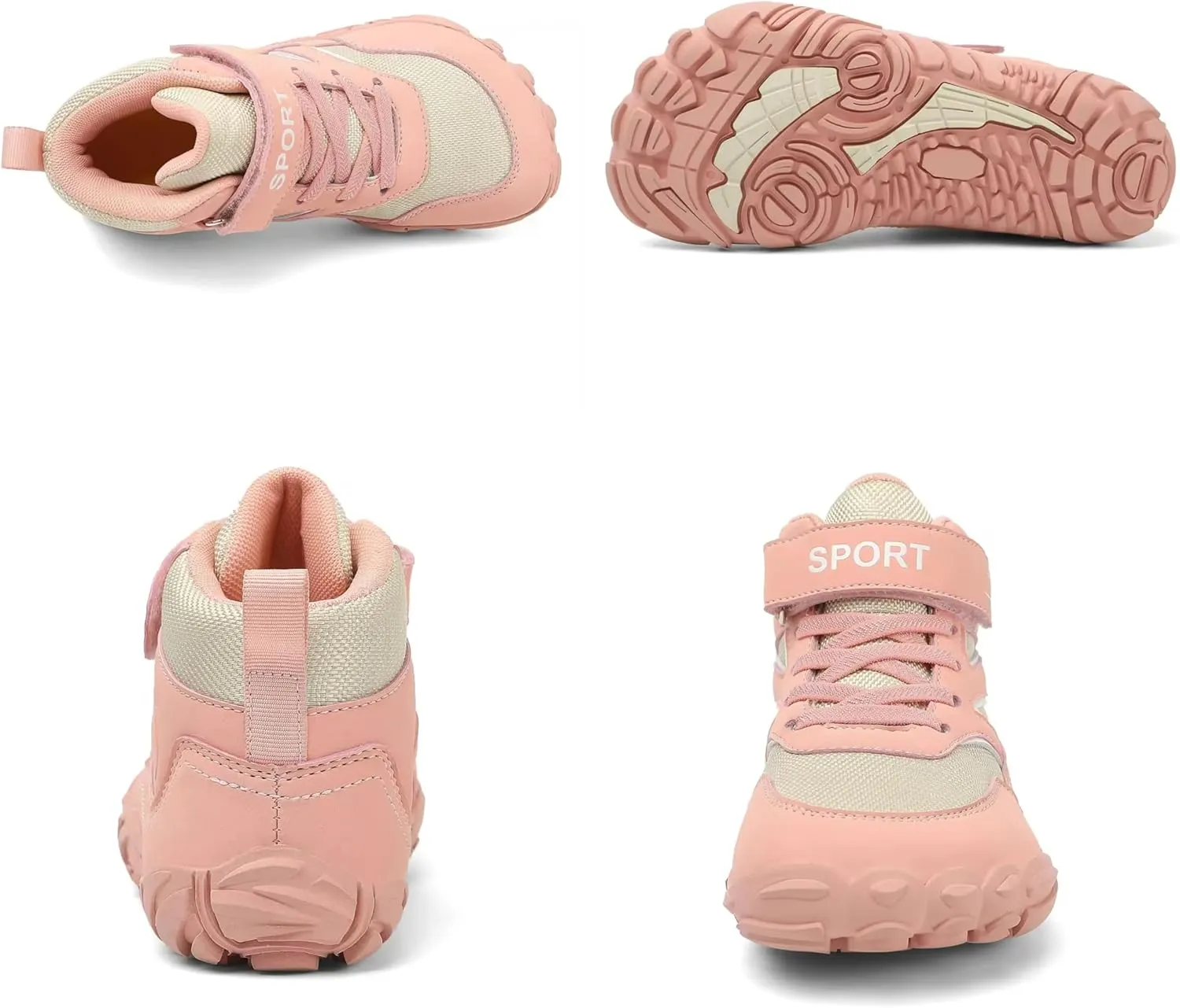 Little/Big Kids Barefoot Shoes Girls Boys High Top Wide Toe Box Zero Drop Minimalist Sneakers Lightweight Breathable Walking Shoes