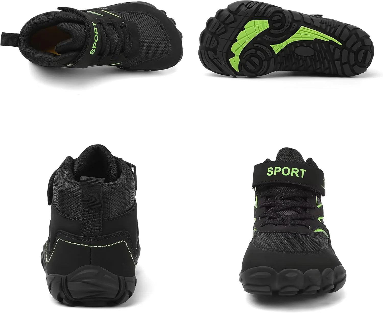 Little/Big Kids Barefoot Shoes Girls Boys High Top Wide Toe Box Zero Drop Minimalist Sneakers Lightweight Breathable Walking Shoes