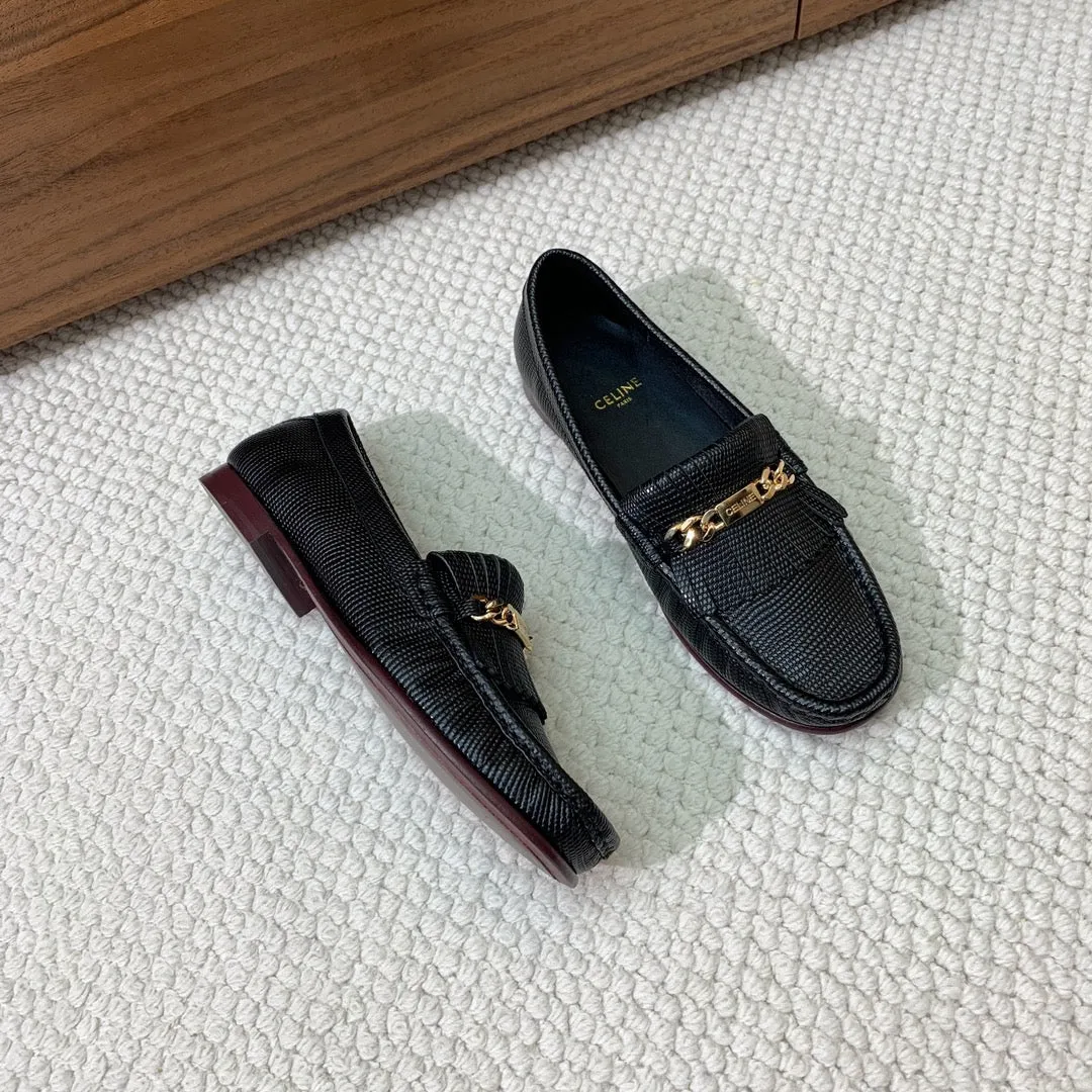 LUCO LOAFER WITH FRINGES IN BLACK LAMBSKIN