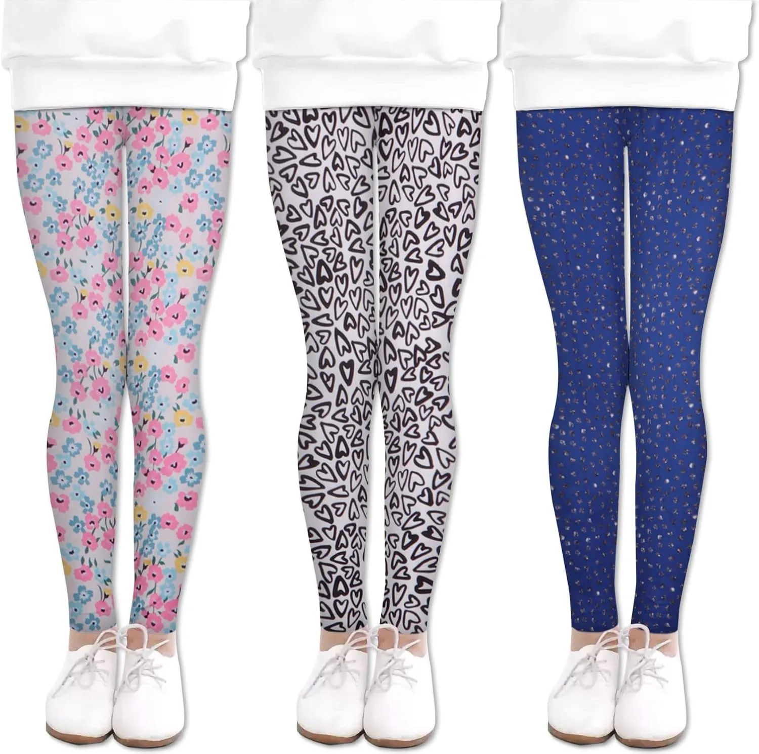 LUOUSE Girls' Leggings Full Length Comfy Pants Trousers 4-13 Years