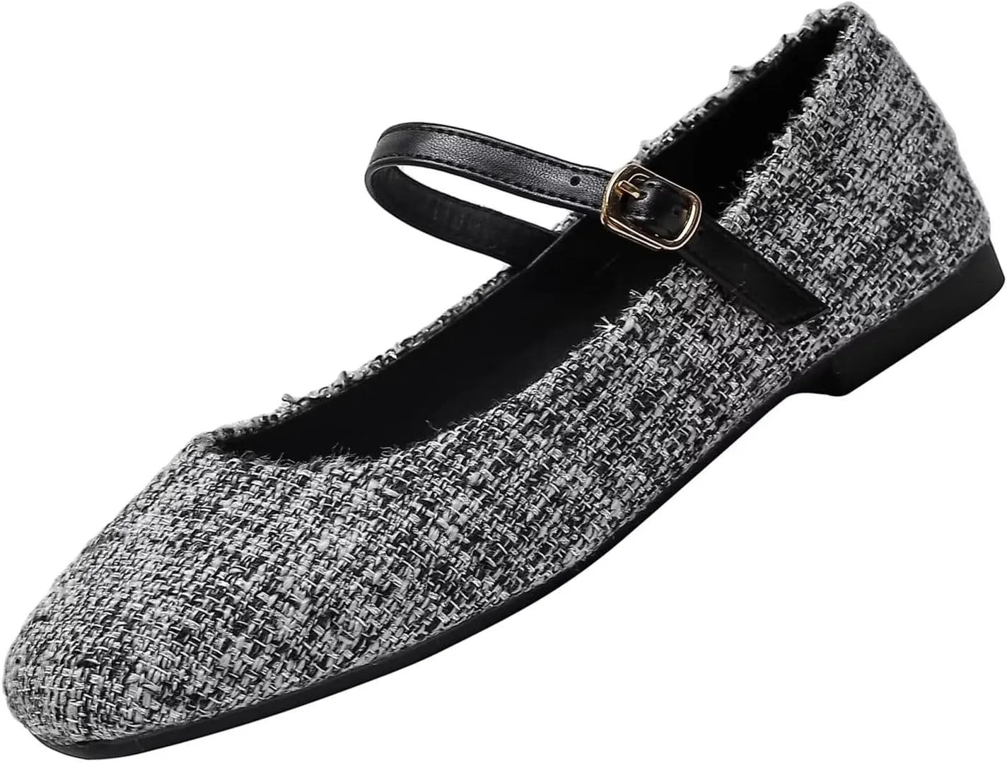 LUXINYU Flats for Women Dressy Square Toe Ankle Strap Mary Jane Shoes Casual Slip On Flats Comfortable Ballet Flats