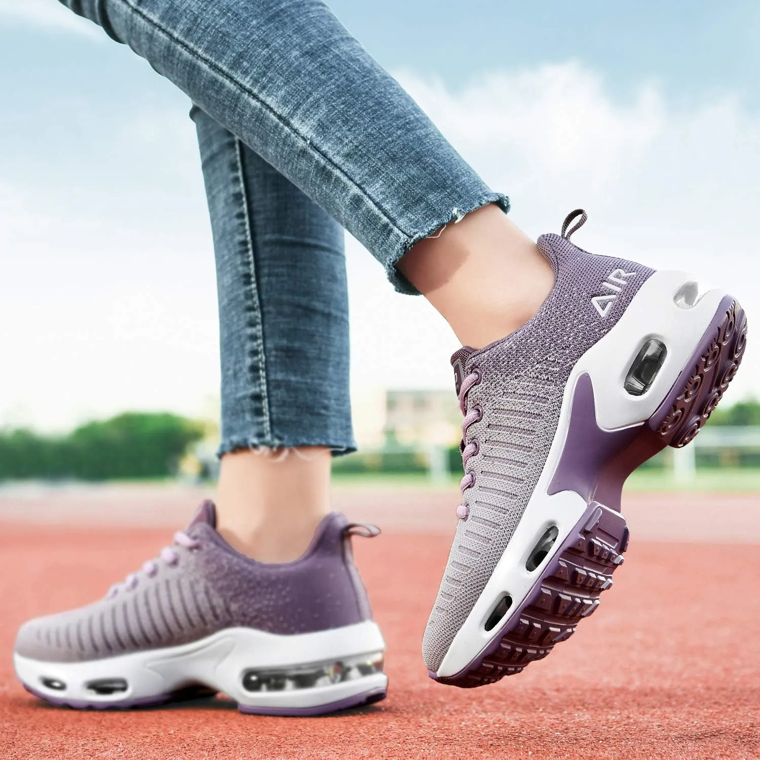 MAFEKE Women Air Athletic Running Shoes Fashion Tennis Breathable Lightweight Walking Sneakers