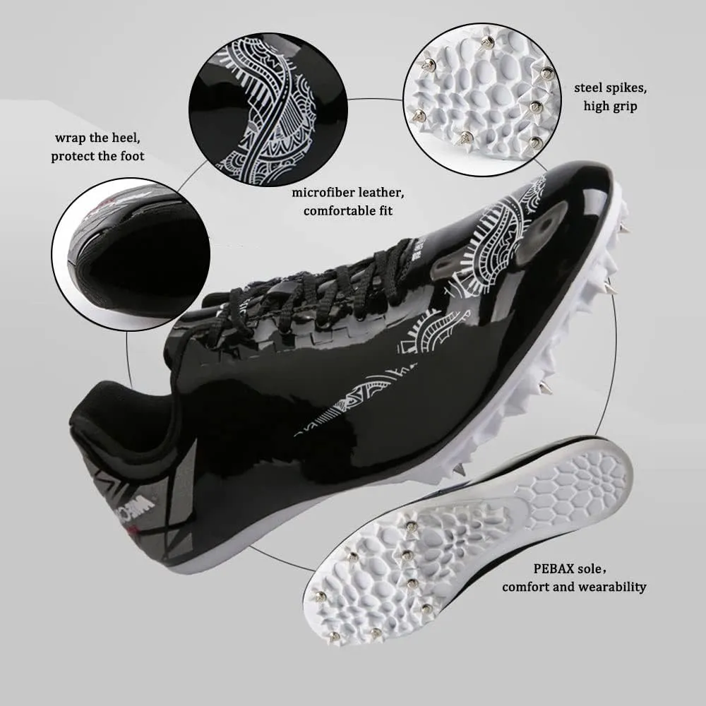 Maylrvjv Men's Track and Field Shoes Breathable Comfortable Track Spikes Racing Jumping Sprint Running Sneakers