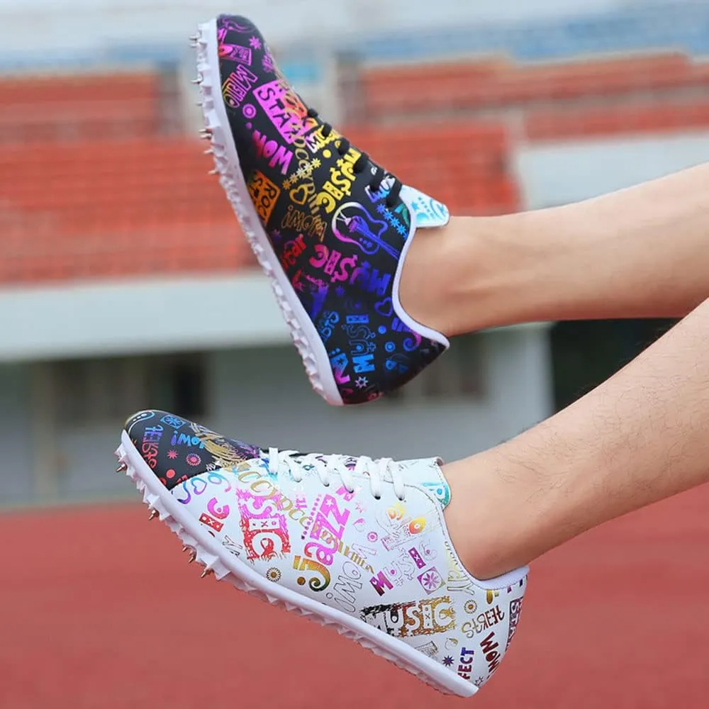 Maylrvjv Men's Track and Field Shoes Breathable Comfortable Track Spikes Racing Jumping Sprint Running Sneakers