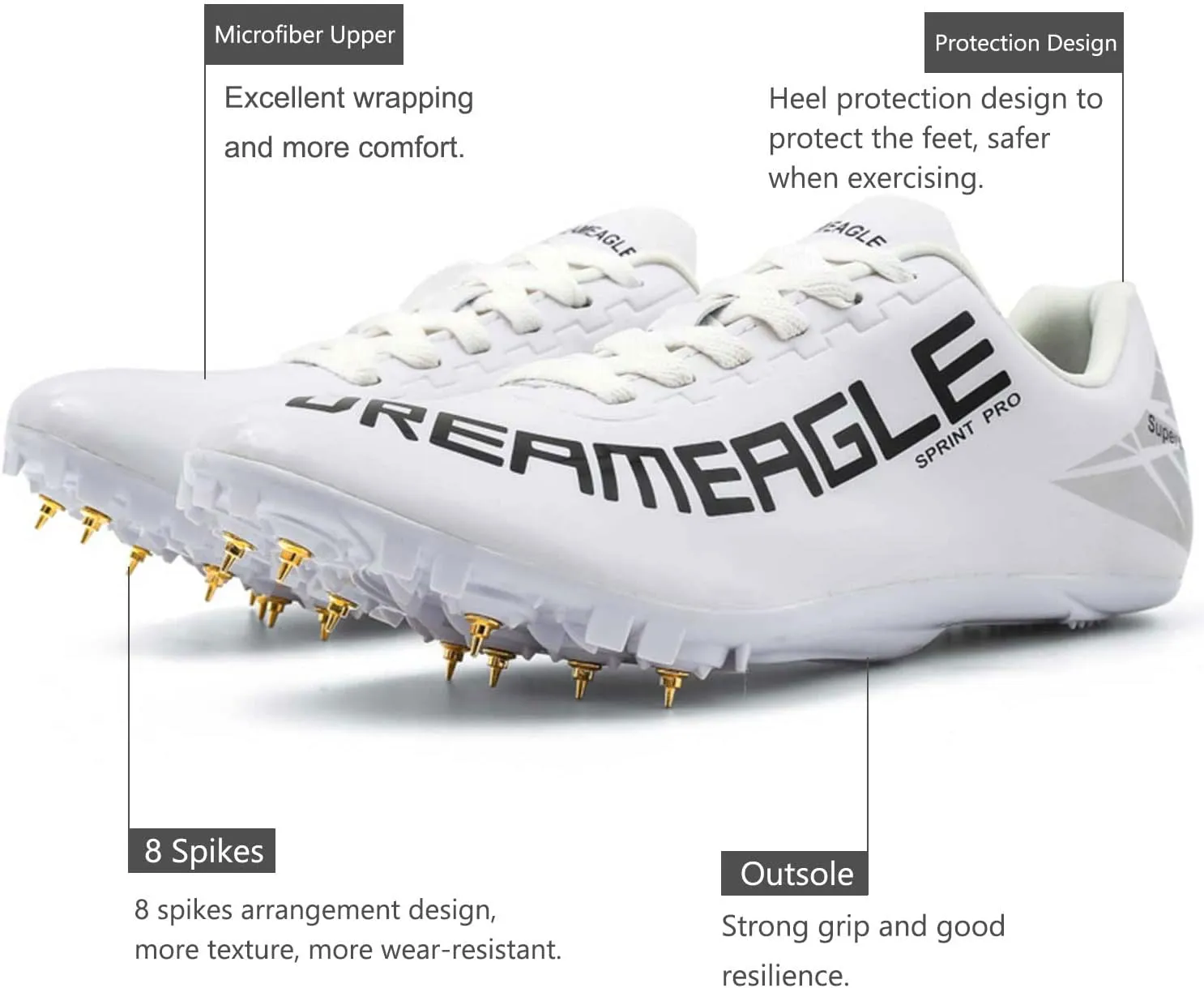 Maylrvjv Men's Women's Track and Field Shoes Racing Jumping Sprint Sneakers Professional Running Spikes Athletic Shoes