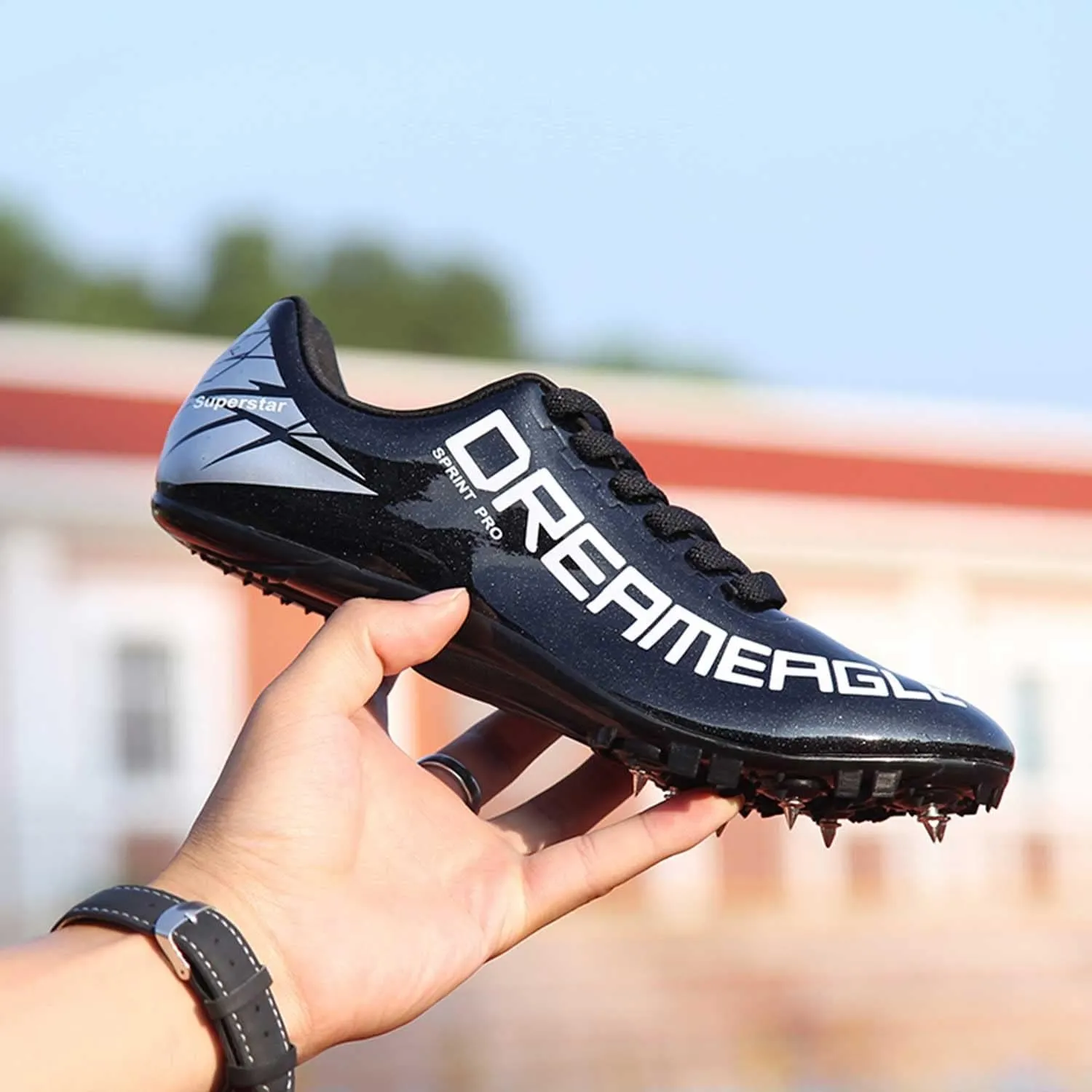Maylrvjv Men's Women's Track and Field Shoes Racing Jumping Sprint Sneakers Professional Running Spikes Athletic Shoes