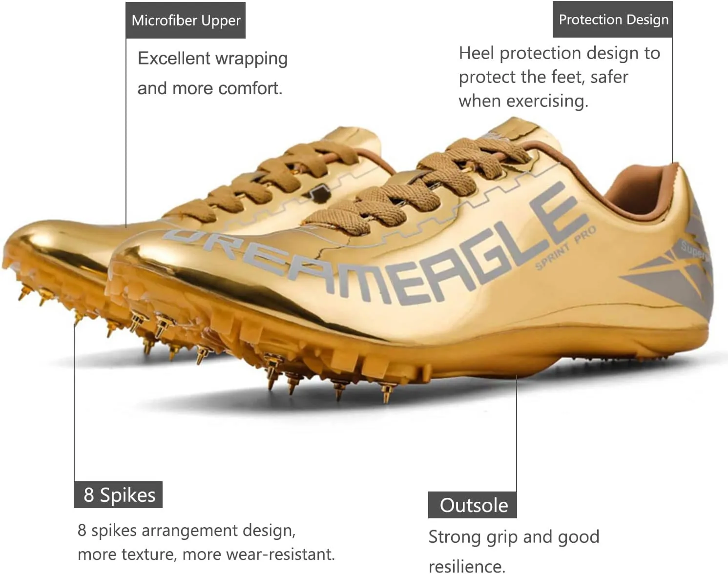 Maylrvjv Men's Women's Track and Field Shoes Racing Jumping Sprint Sneakers Professional Running Spikes Athletic Shoes