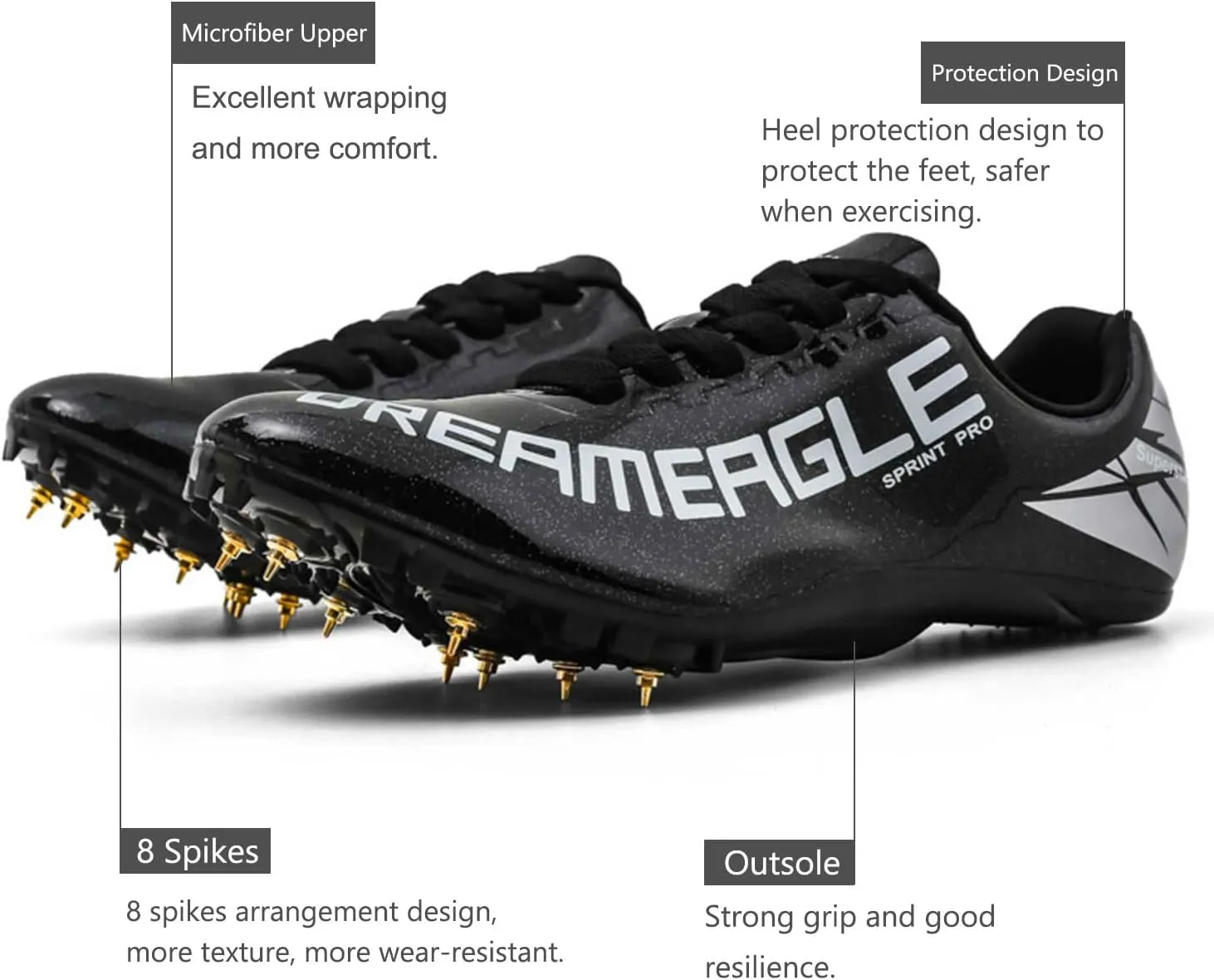 Maylrvjv Men's Women's Track and Field Shoes Racing Jumping Sprint Sneakers Professional Running Spikes Athletic Shoes