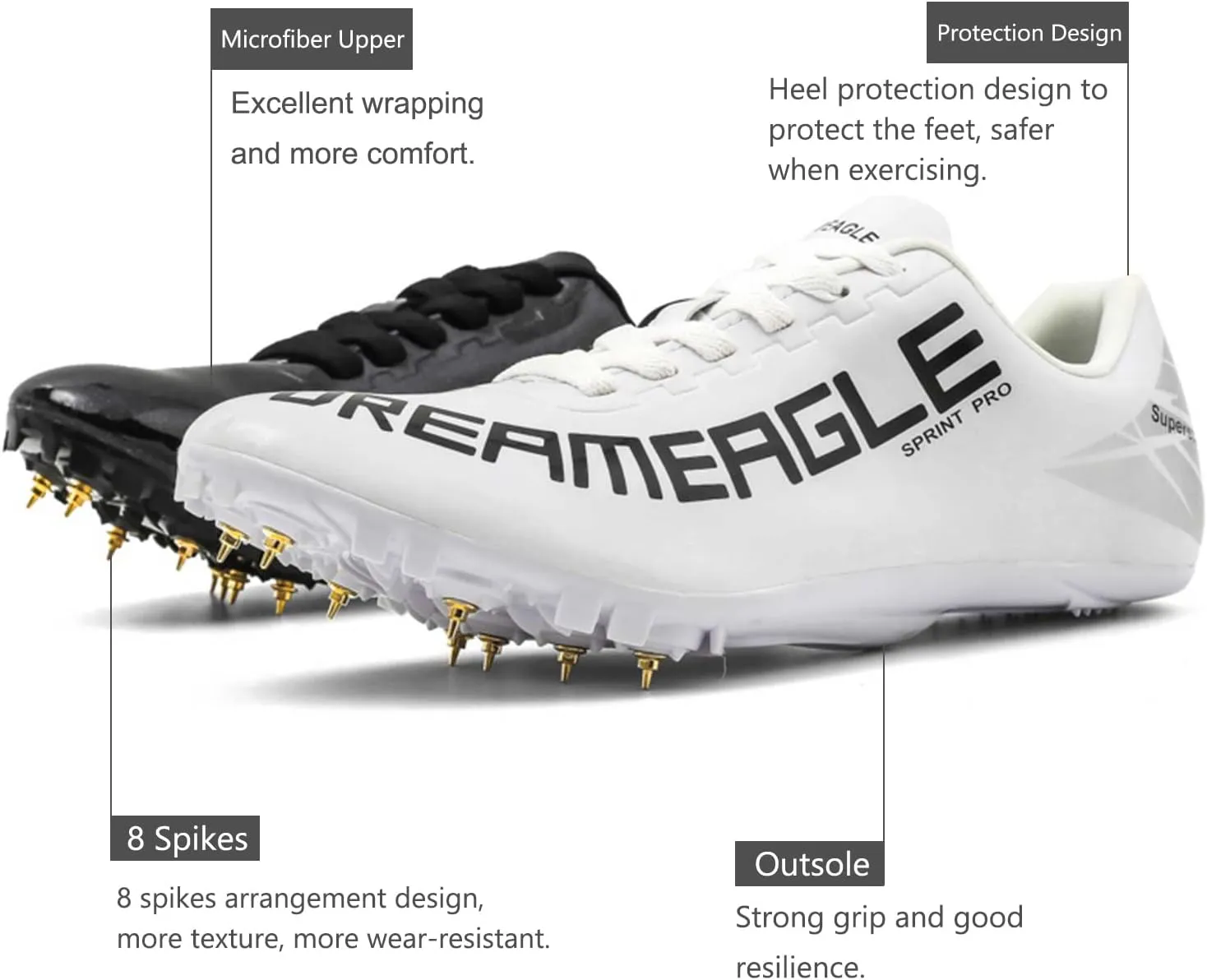 Maylrvjv Men's Women's Track and Field Shoes Racing Jumping Sprint Sneakers Professional Running Spikes Athletic Shoes