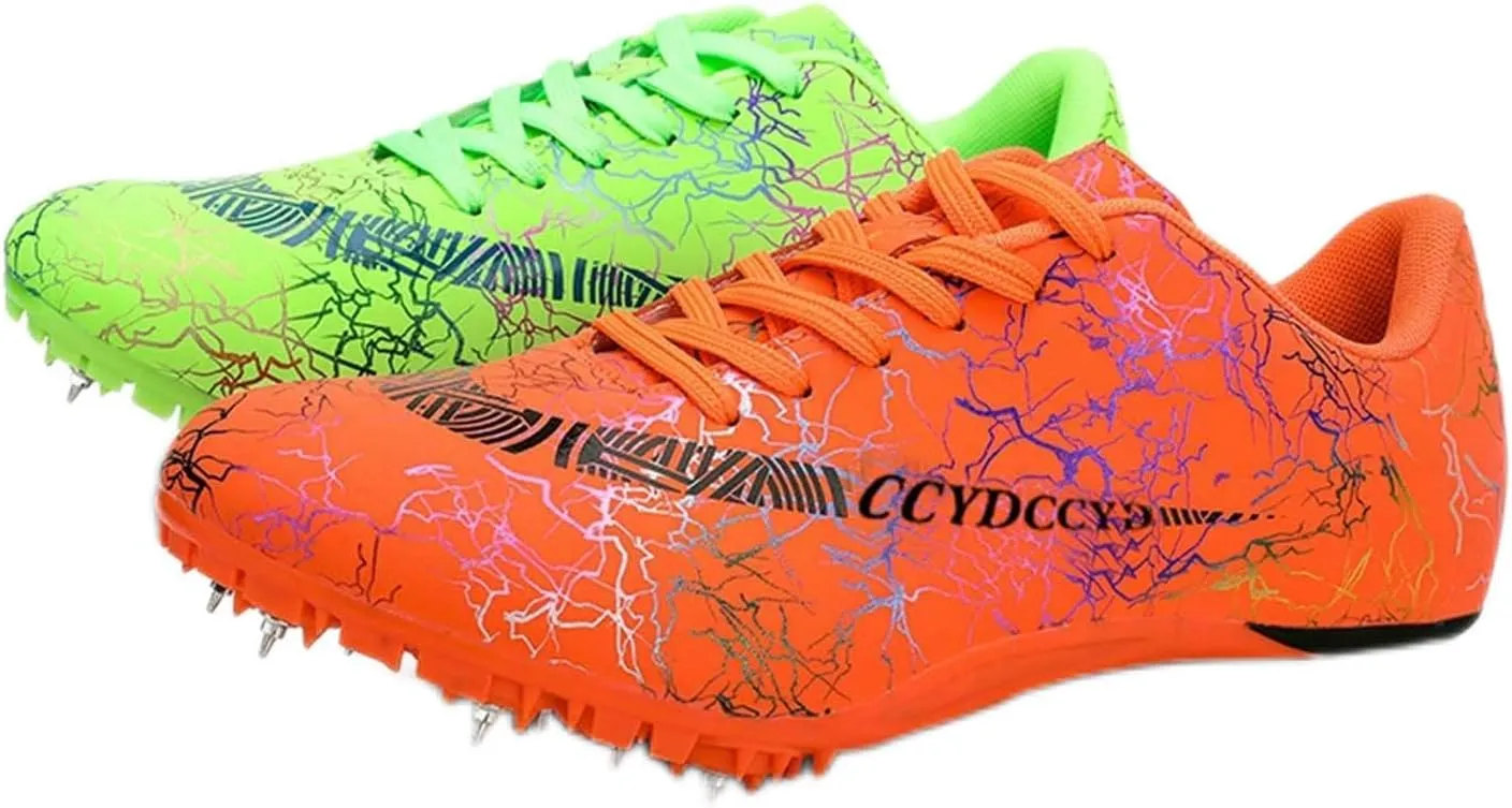 Maylrvjv Men's Women's Track and Field Shoes Racing Jumping Sprint Sneakers Professional Running Spikes Athletic Shoes