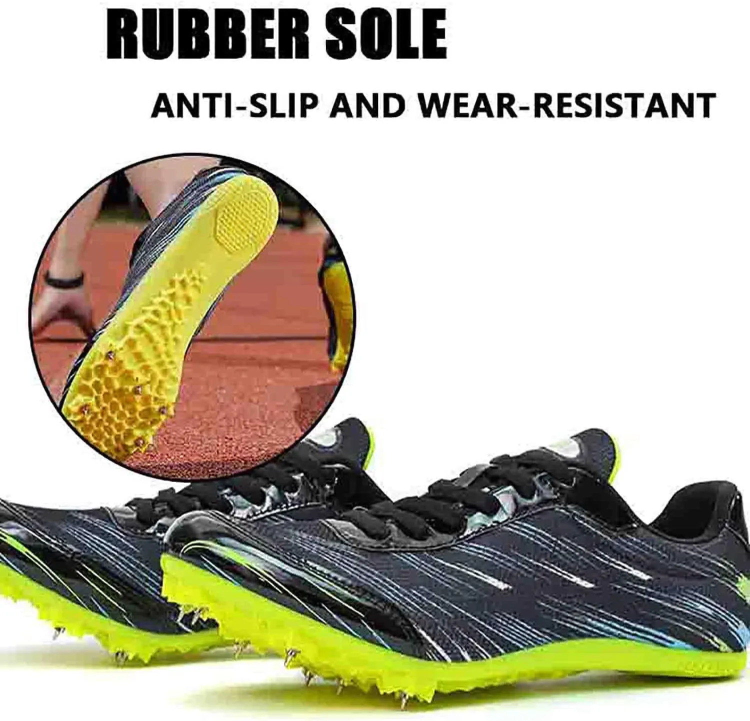MEBAMY Track and Field Spike Shoes Breathable Lightweight Running Training Sneakers Anti-Slip Track Race Athletics Shoes