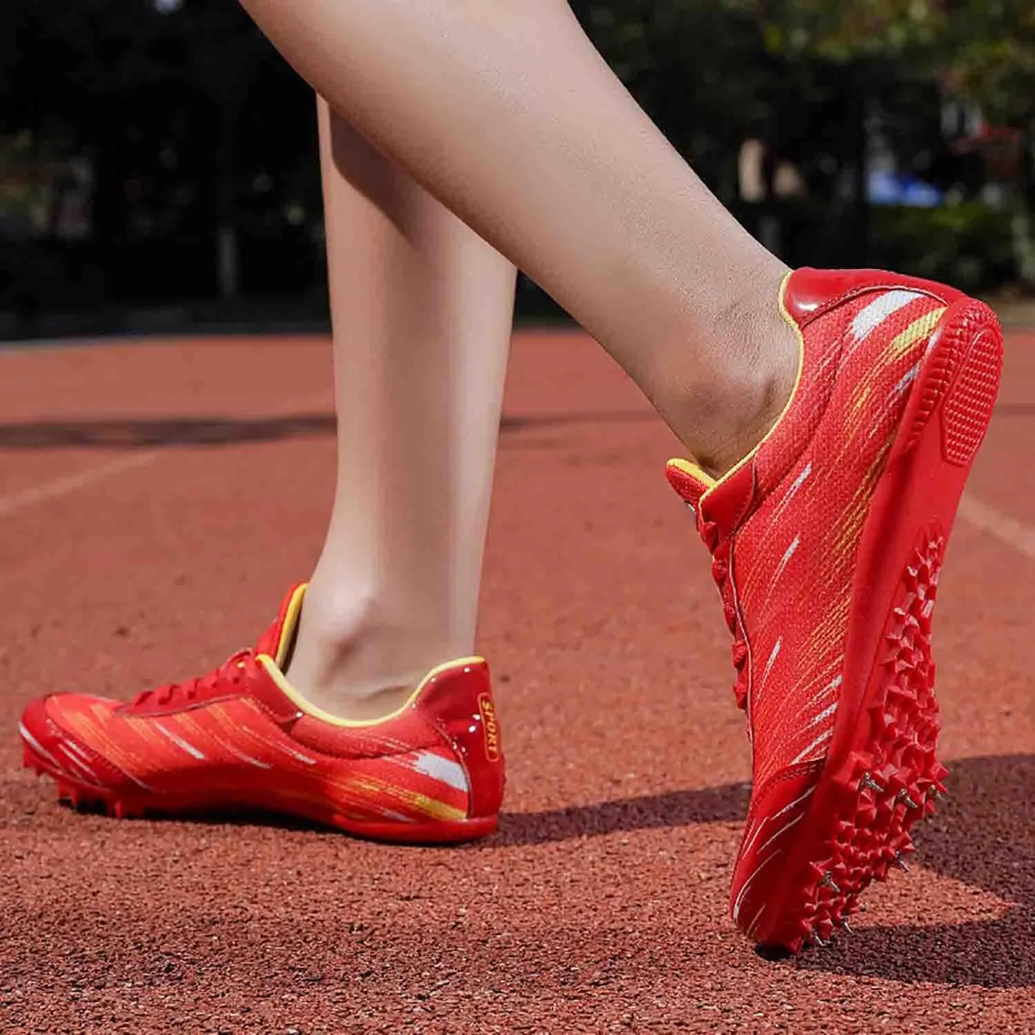 MEBAMY Track and Field Spike Shoes Breathable Lightweight Running Training Sneakers Anti-Slip Track Race Athletics Shoes