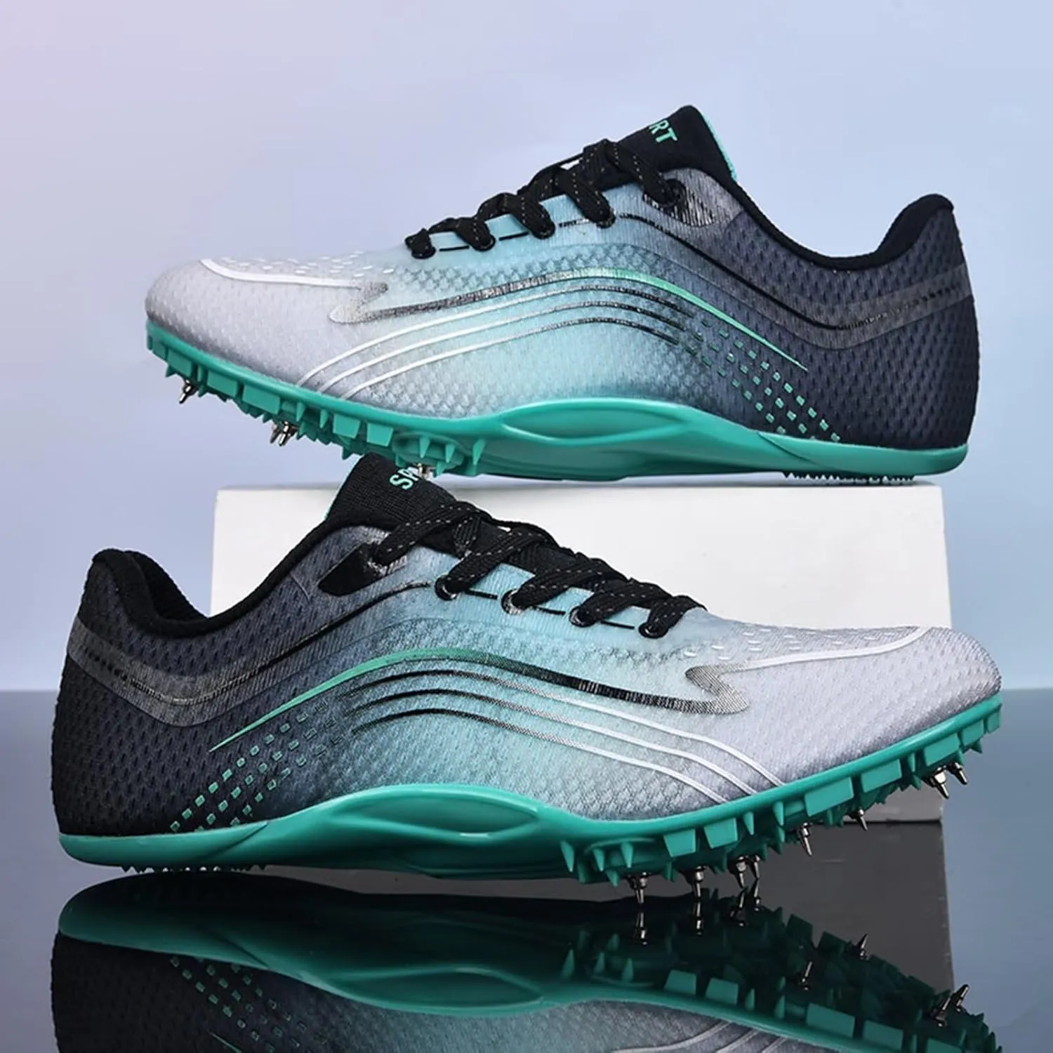 Men Women Track and Field Nail Shoes Athletic Running Sneakers 8 Spikes Youth Professional Training Competition Sprint Spikes Jumping Shoes