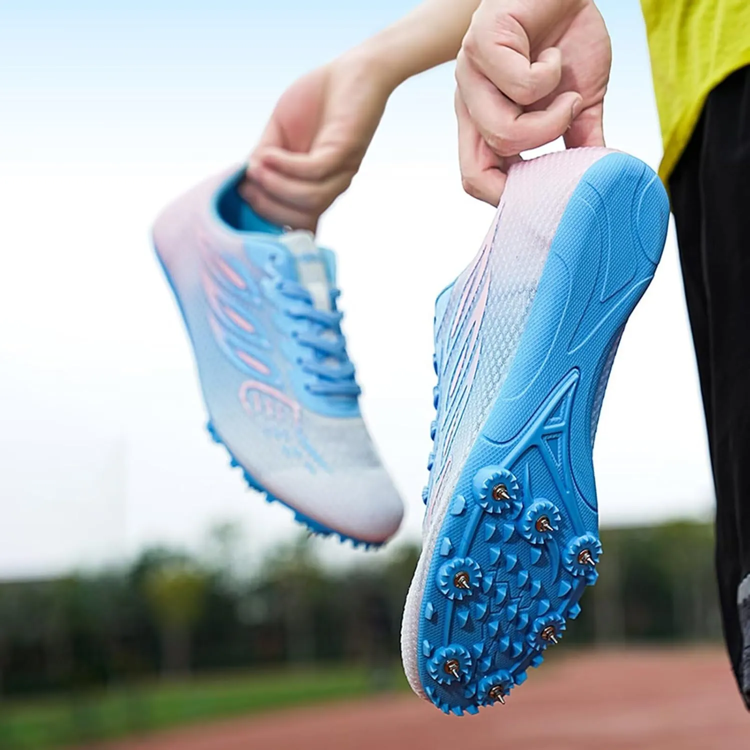 Men Women Track and Field Nail Shoes Teenagers Professional Training Racing Running Spikes Jumping Sneakers for Kids 100- to 400-Meter Races Sprinting Match