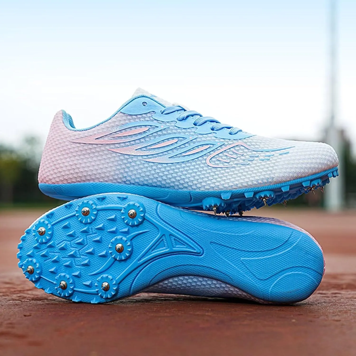 Men Women Track and Field Nail Shoes Teenagers Professional Training Racing Running Spikes Jumping Sneakers for Kids 100- to 400-Meter Races Sprinting Match