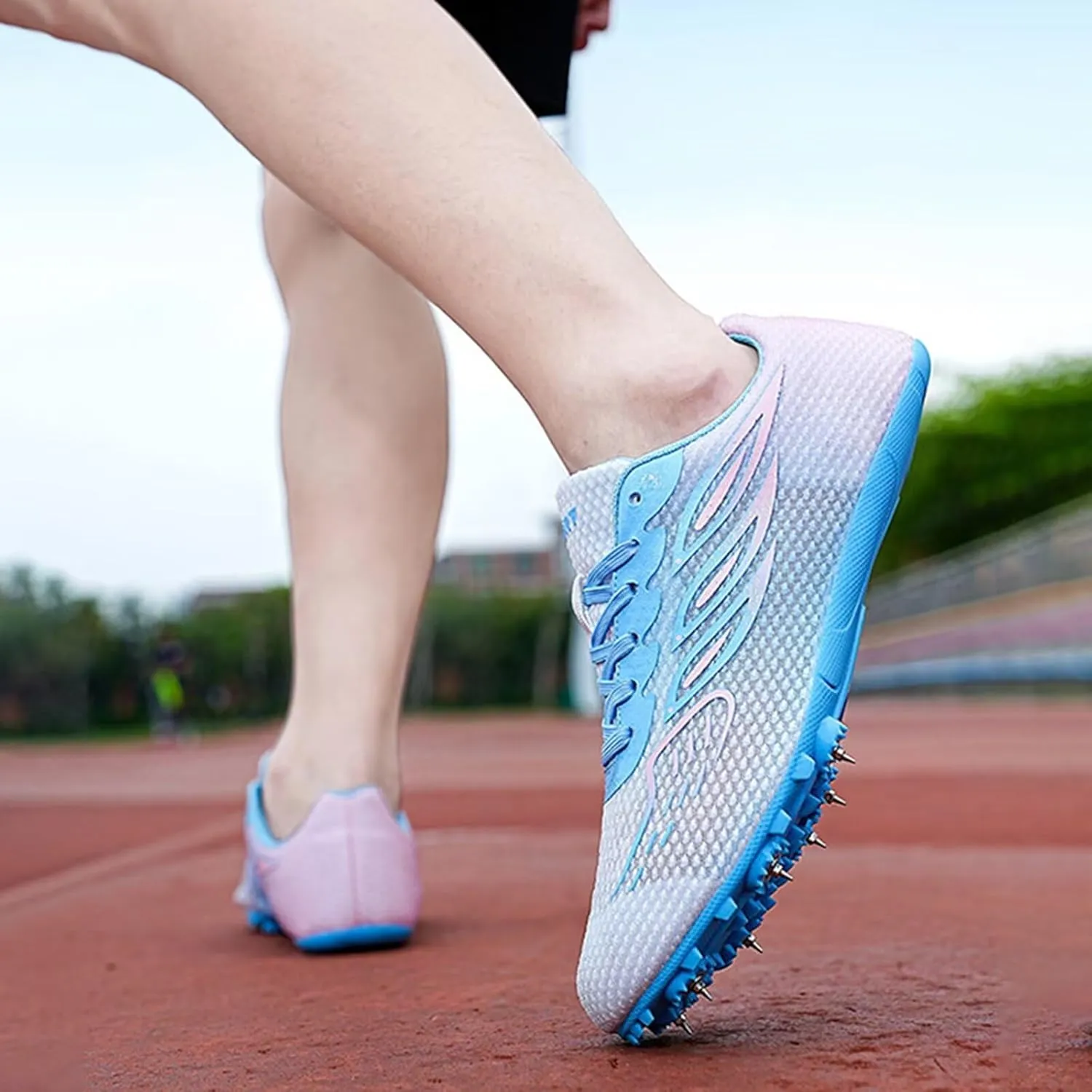 Men Women Track and Field Nail Shoes Teenagers Professional Training Racing Running Spikes Jumping Sneakers for Kids 100- to 400-Meter Races Sprinting Match