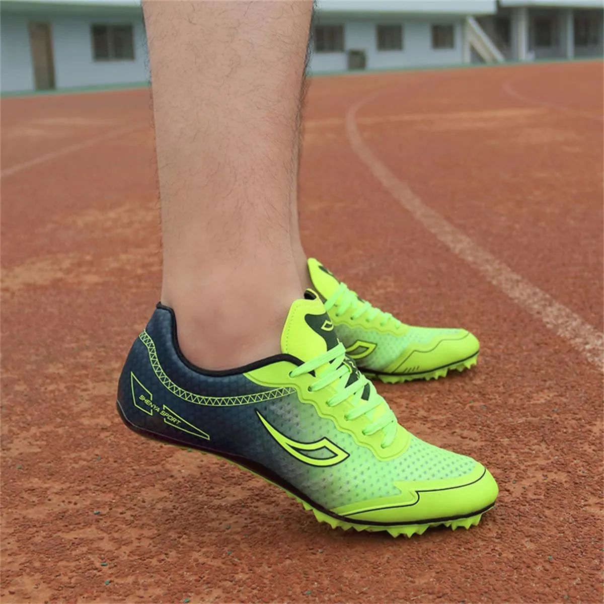 Men Women Track and Field Shoes, Spikes Race Jumping Sneakers Professional Running Nail Trainers