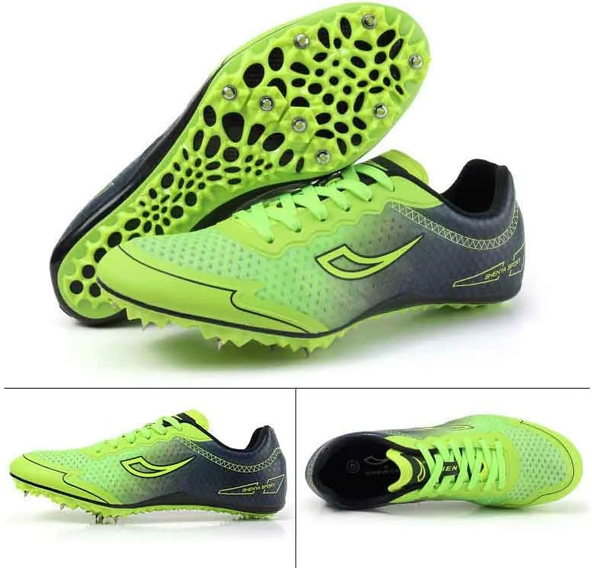 Men Women Track and Field Shoes, Spikes Race Jumping Sneakers Professional Running Nail Trainers