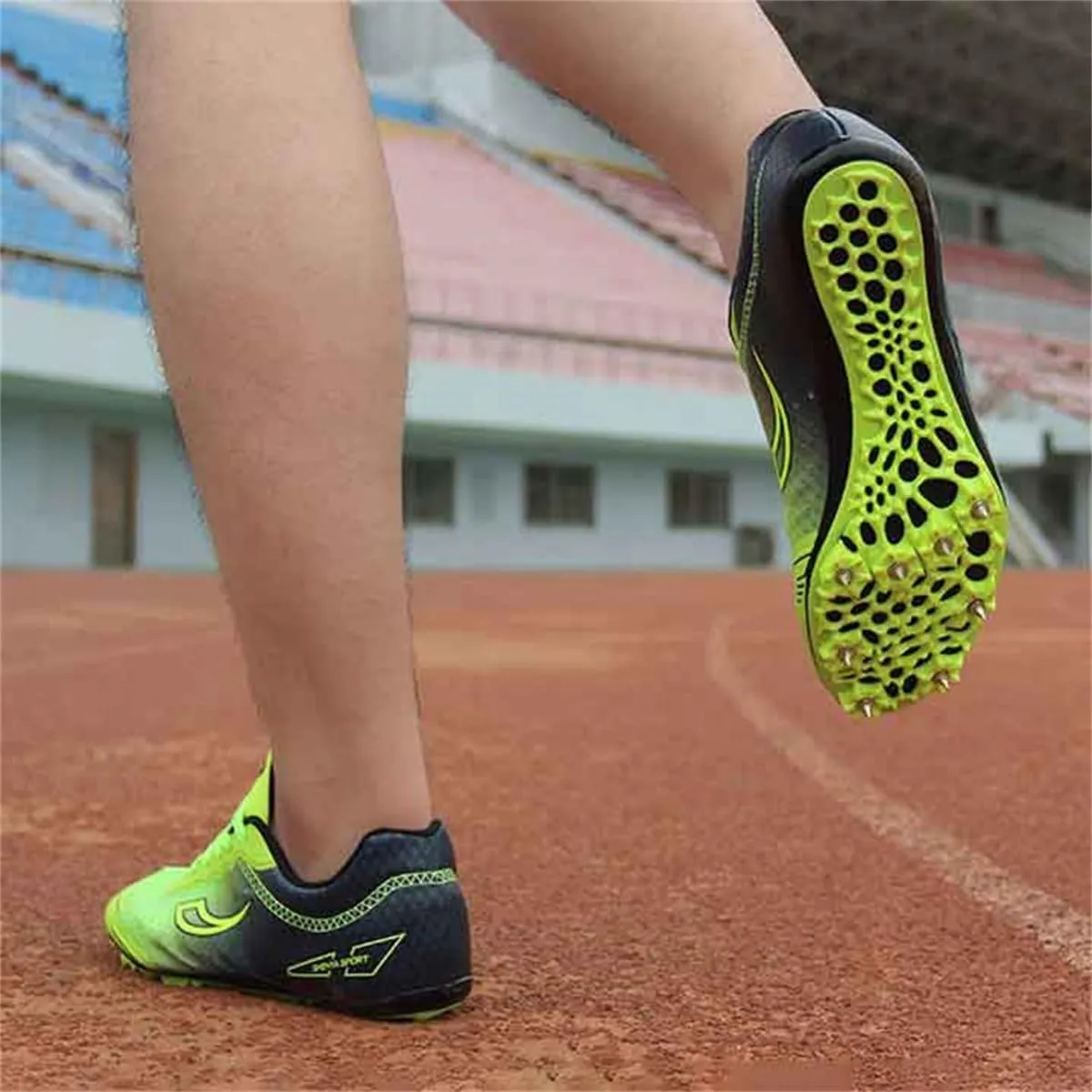 Men Women Track and Field Shoes, Spikes Race Jumping Sneakers Professional Running Nail Trainers