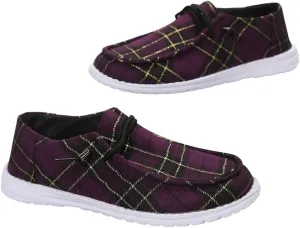 Men's & Women's Slip-On Loafers - Breathable Boat Deck Shoes with Non-Slip Sole, Comfortable Walking Shoes for Daily Outings & Retro Style (Blue Checkered)