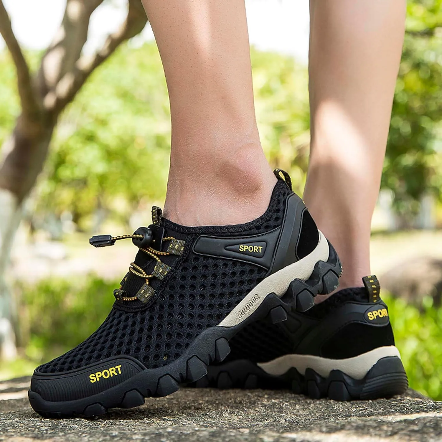 Men's Casual Walking Sandals Non-slip Off-road Hiking Shoes Beach Swimming Fishing Quick Drying Water Shoes Men's Summer Sandals