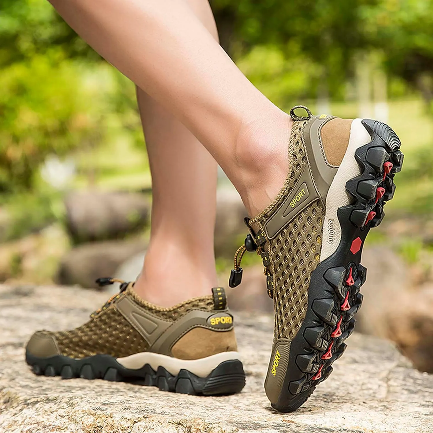 Men's Casual Walking Sandals Non-slip Off-road Hiking Shoes Beach Swimming Fishing Quick Drying Water Shoes Men's Summer Sandals
