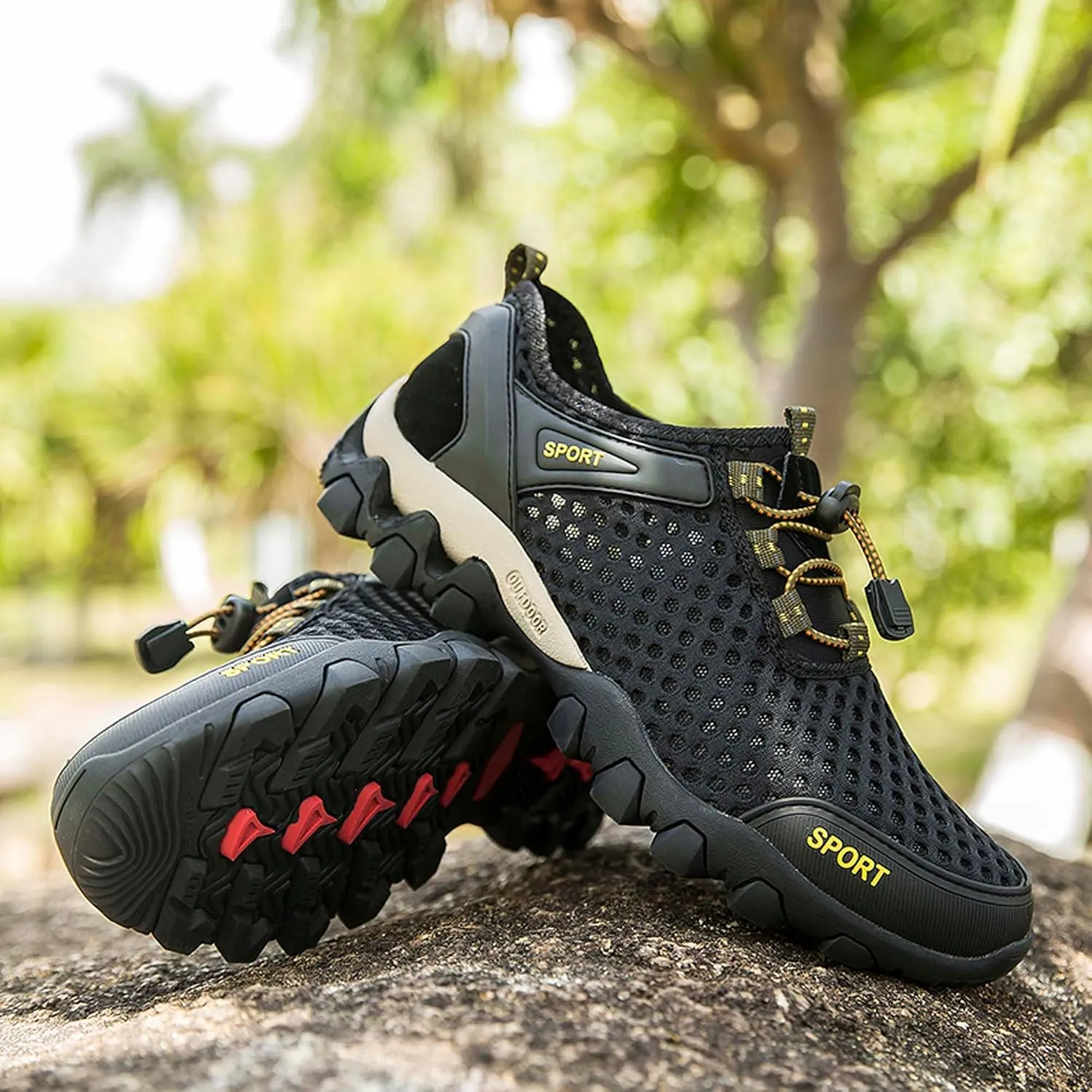 Men's Casual Walking Sandals Non-slip Off-road Hiking Shoes Beach Swimming Fishing Quick Drying Water Shoes Men's Summer Sandals