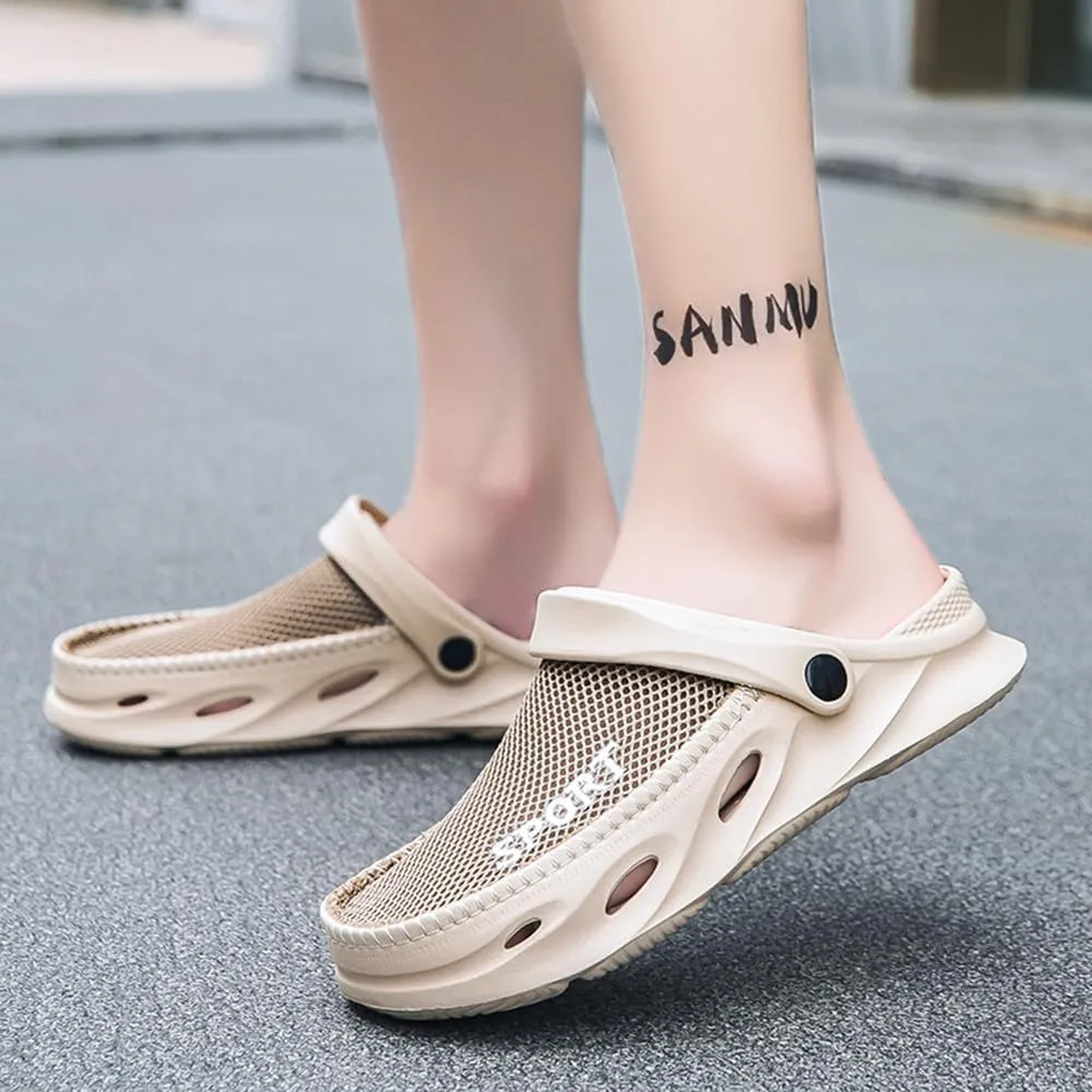 Men's Clogs Shoes Slippers Anti-Slip Beach Adjustable Back Strap Comfort Lightweight Quick Dry Sandals for Casual Outdoor
