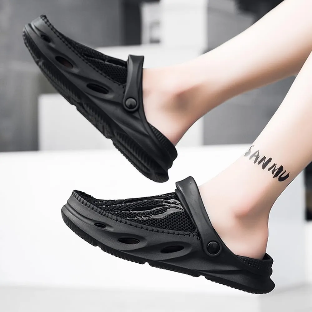 Men's Clogs Shoes Slippers Anti-Slip Beach Adjustable Back Strap Comfort Lightweight Quick Dry Sandals for Casual Outdoor