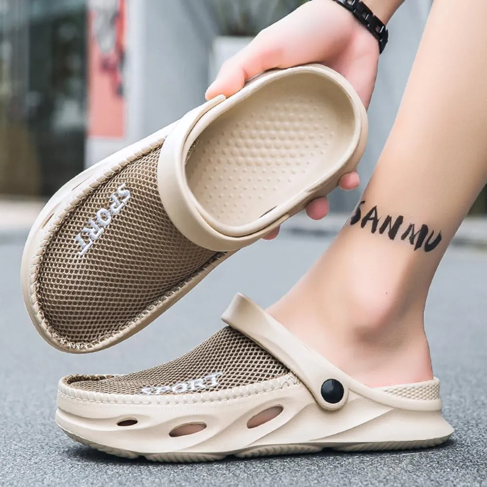 Men's Clogs Shoes Slippers Anti-Slip Beach Adjustable Back Strap Comfort Lightweight Quick Dry Sandals for Casual Outdoor