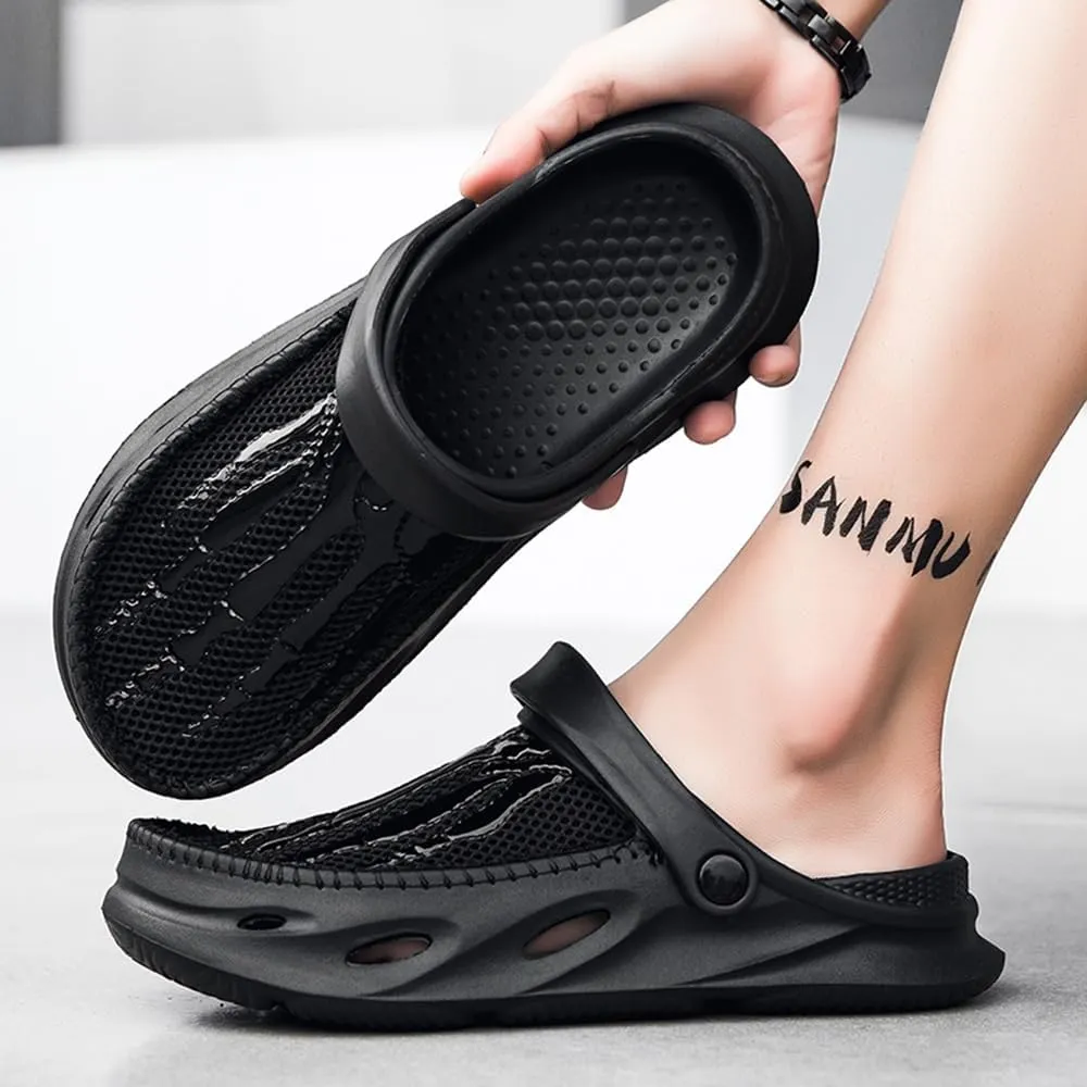 Men's Clogs Shoes Slippers Anti-Slip Beach Adjustable Back Strap Comfort Lightweight Quick Dry Sandals for Casual Outdoor