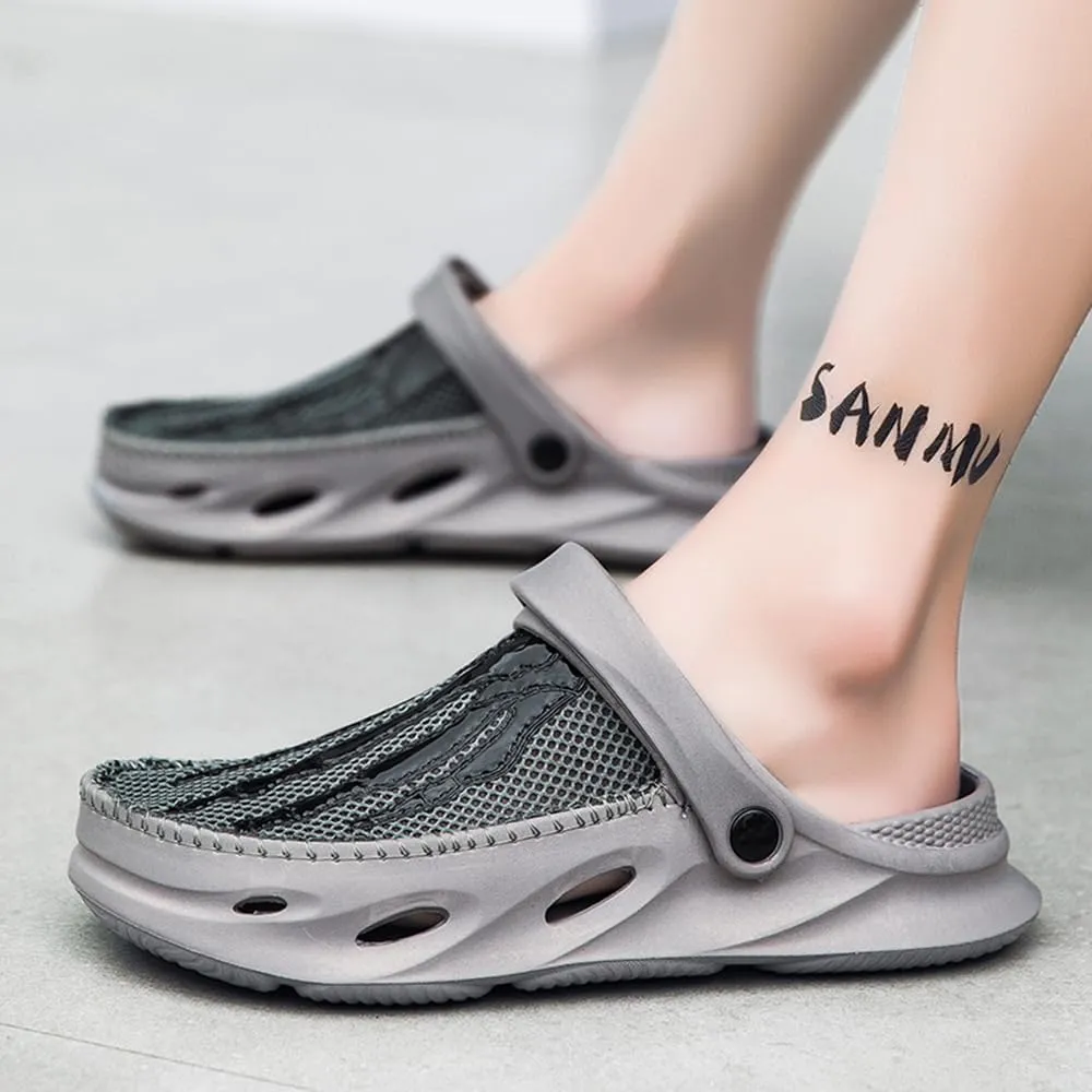 Men's Clogs Shoes Slippers Anti-Slip Beach Adjustable Back Strap Comfort Lightweight Quick Dry Sandals for Casual Outdoor