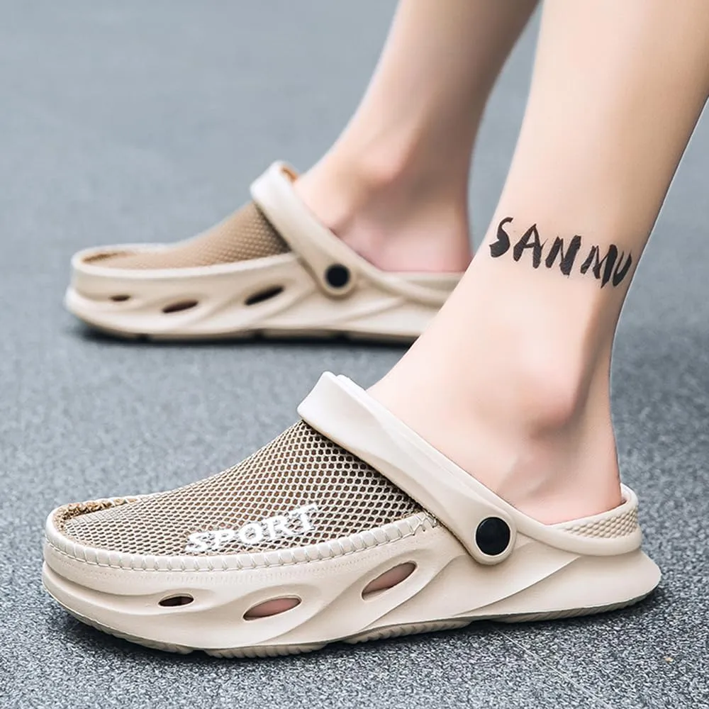 Men's Clogs Shoes Slippers Anti-Slip Beach Adjustable Back Strap Comfort Lightweight Quick Dry Sandals for Casual Outdoor