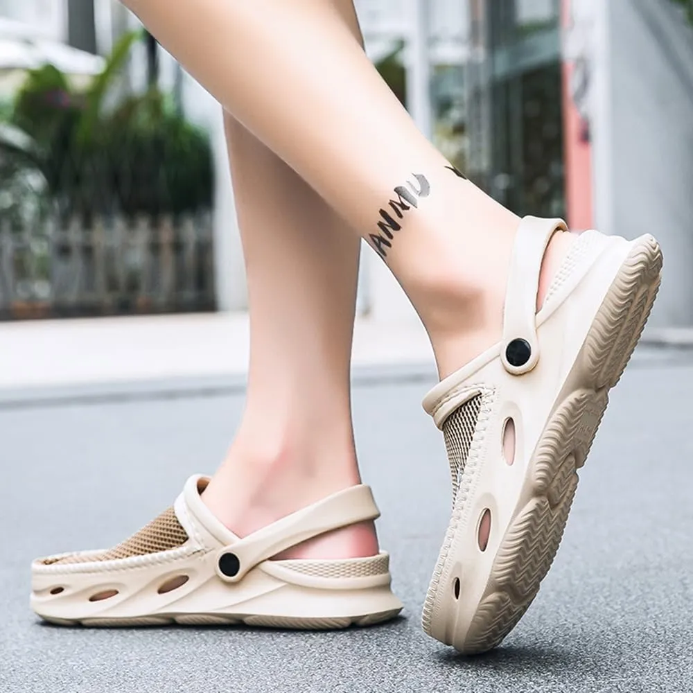 Men's Clogs Shoes Slippers Anti-Slip Beach Adjustable Back Strap Comfort Lightweight Quick Dry Sandals for Casual Outdoor