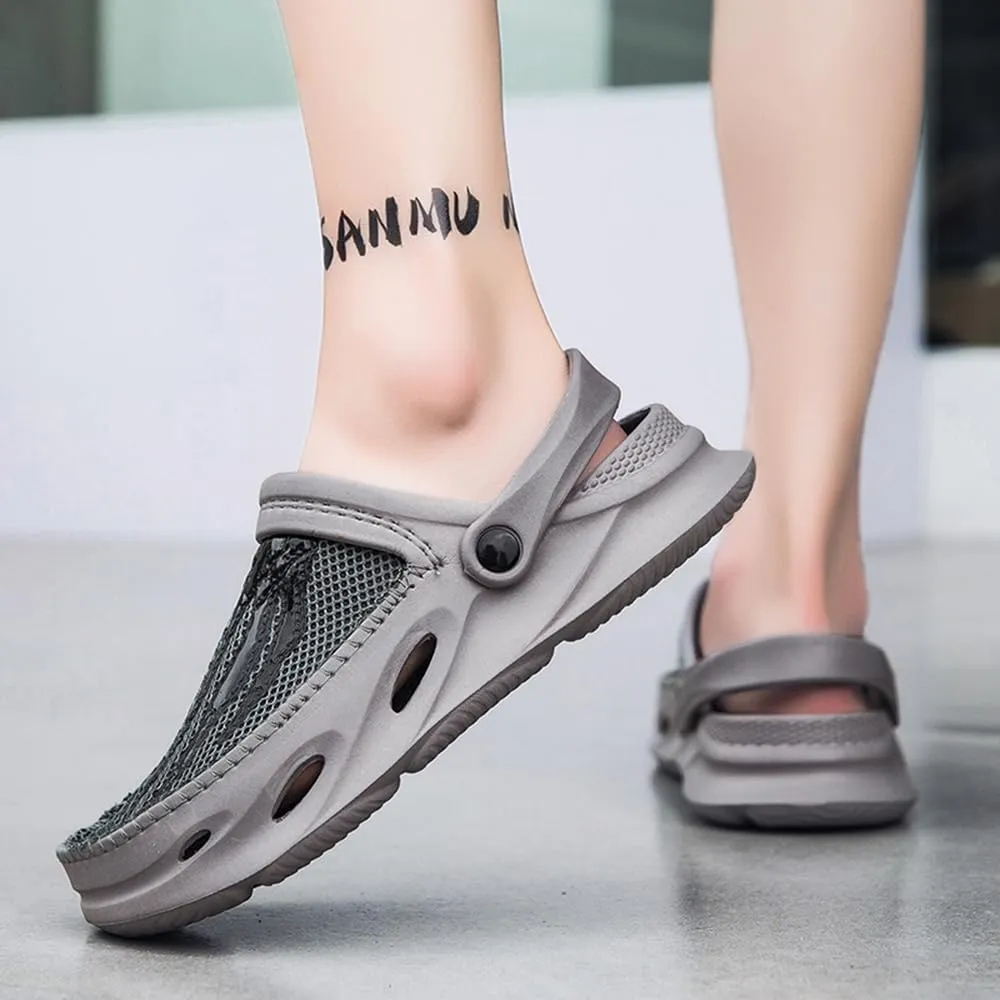 Men's Clogs Shoes Slippers Anti-Slip Beach Adjustable Back Strap Comfort Lightweight Quick Dry Sandals for Casual Outdoor