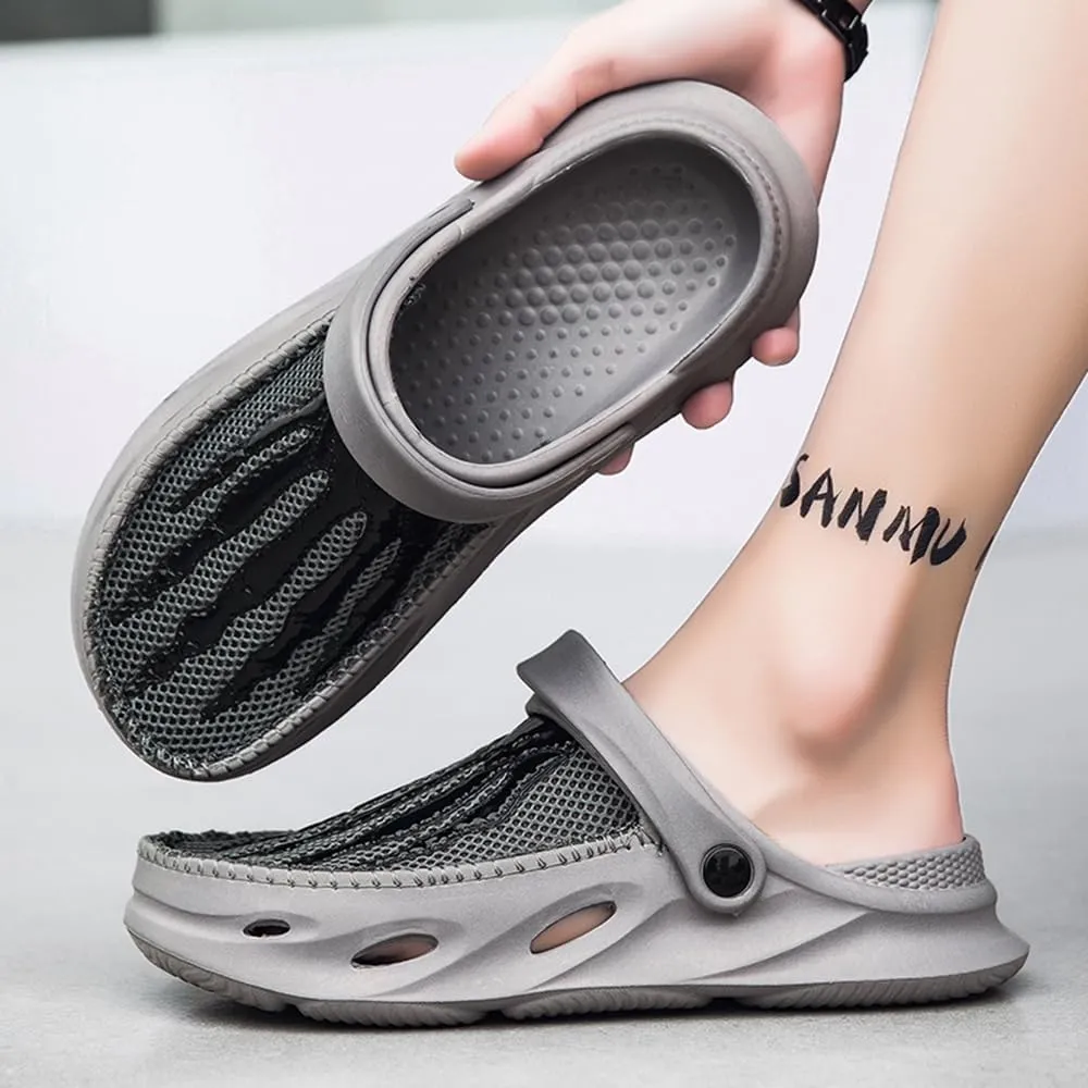 Men's Clogs Shoes Slippers Anti-Slip Beach Adjustable Back Strap Comfort Lightweight Quick Dry Sandals for Casual Outdoor