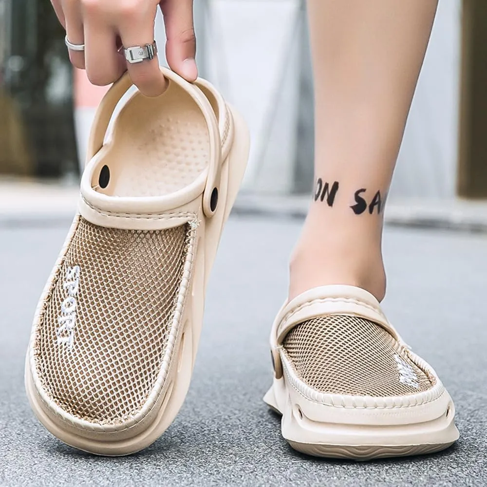 Men's Clogs Shoes Slippers Anti-Slip Beach Adjustable Back Strap Comfort Lightweight Quick Dry Sandals for Casual Outdoor