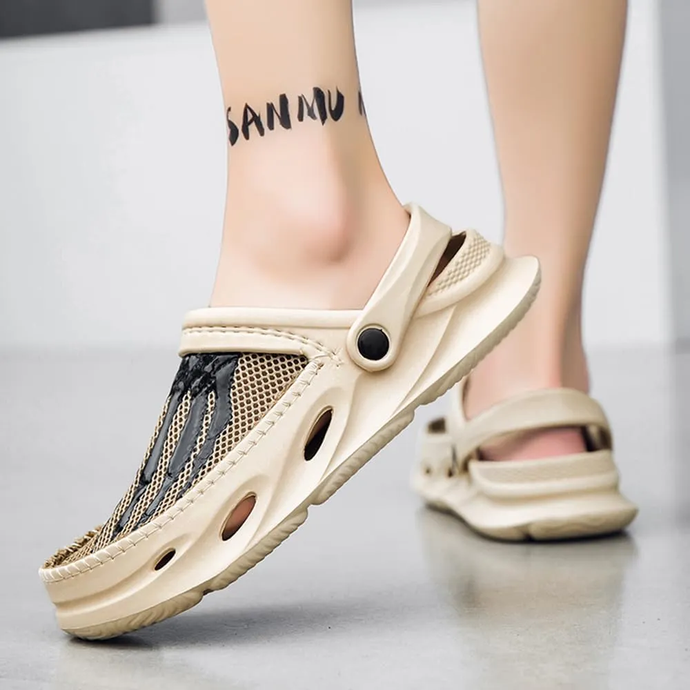 Men's Clogs Shoes Slippers Anti-Slip Beach Adjustable Back Strap Comfort Lightweight Quick Dry Sandals for Casual Outdoor